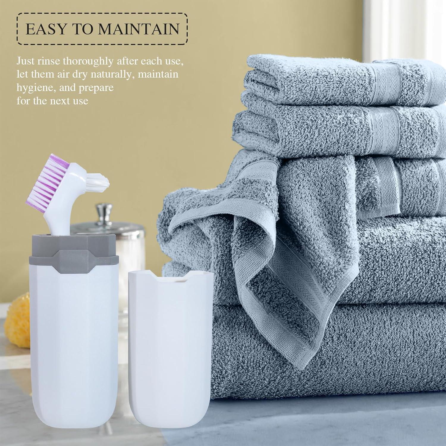 2 Cepillos de Dentadura NUTLET con Estuche Blanco 21x15cm