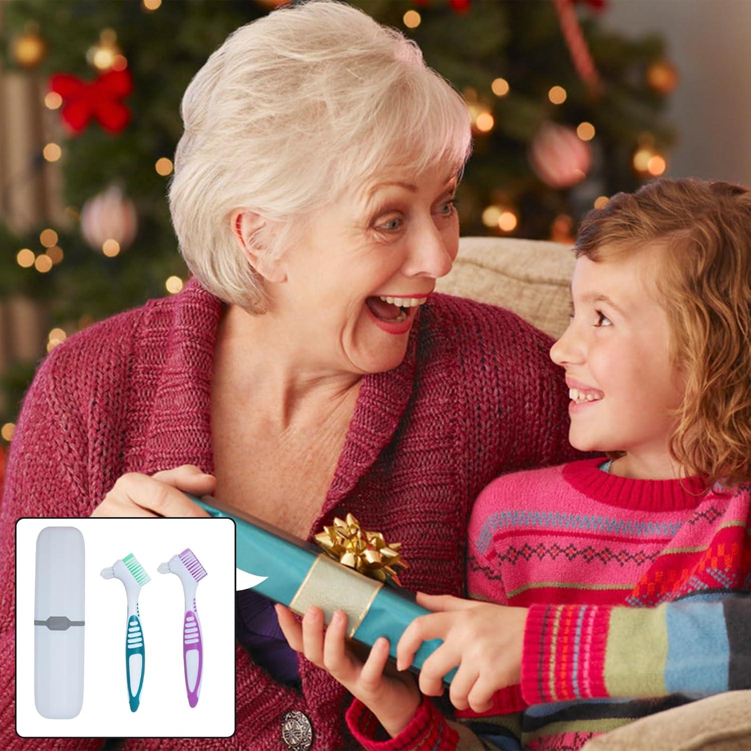 2 Cepillos de Dentadura NUTLET con Estuche Blanco 21x15cm