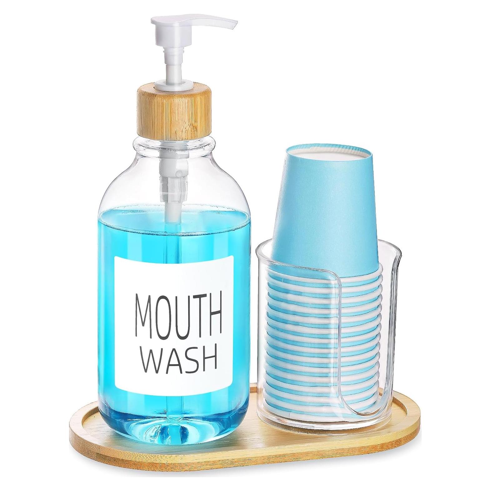 Dispensador de Enjuague Bucal Tbestmax 500ml con Soporte