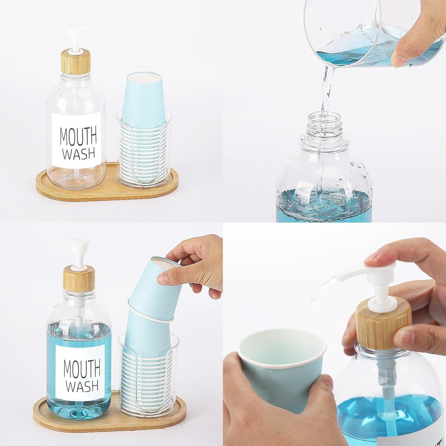 Dispensador de Enjuague Bucal Tbestmax 500ml con Soporte