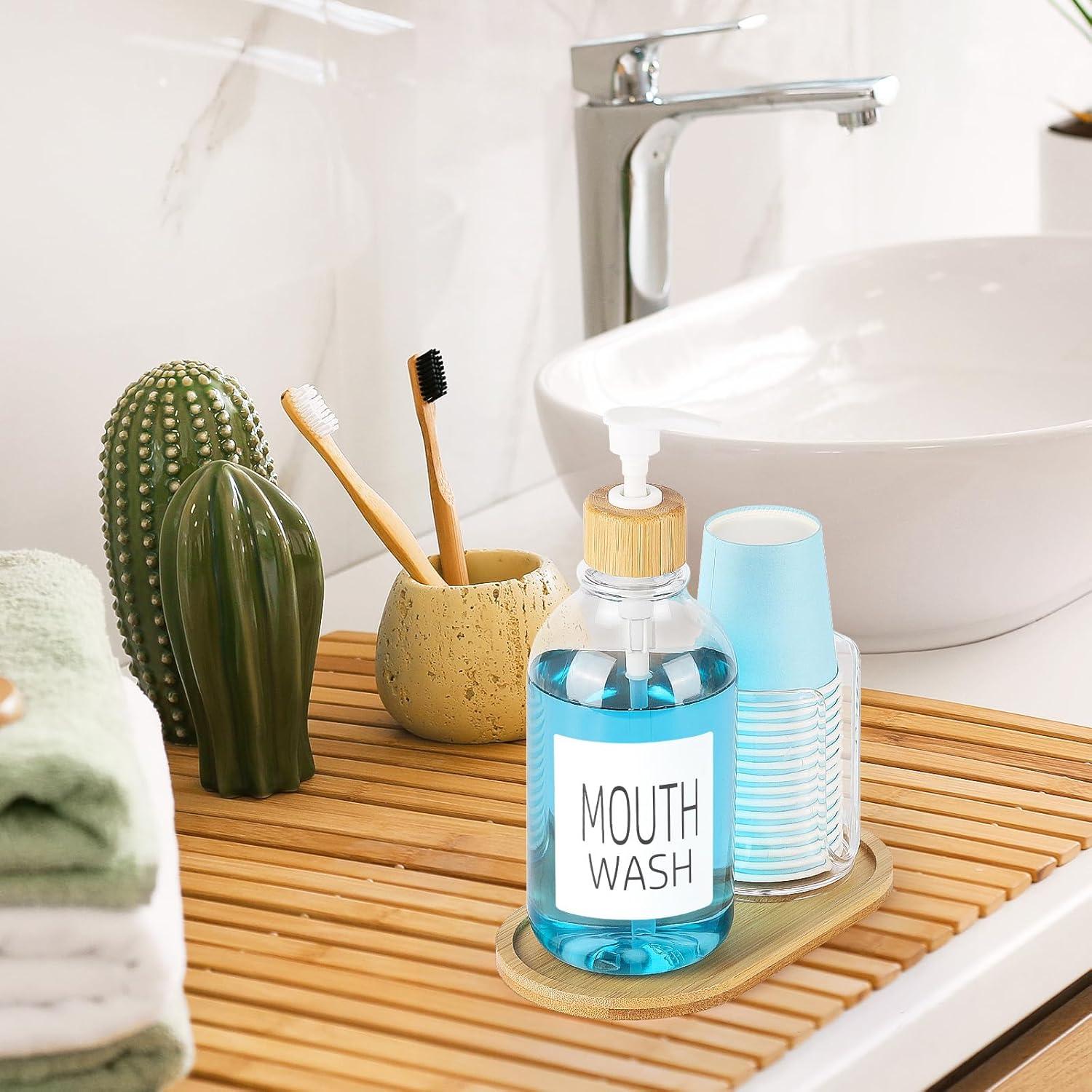 Dispensador de Enjuague Bucal Tbestmax 500ml con Soporte