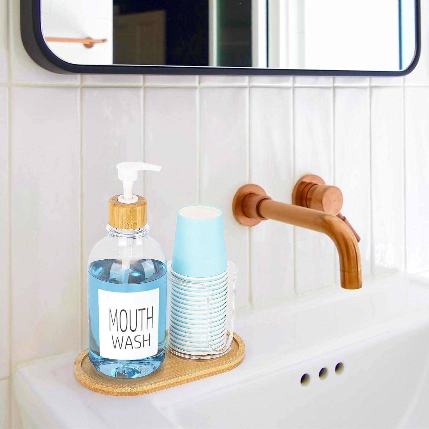 Dispensador de Enjuague Bucal Tbestmax 500ml con Soporte