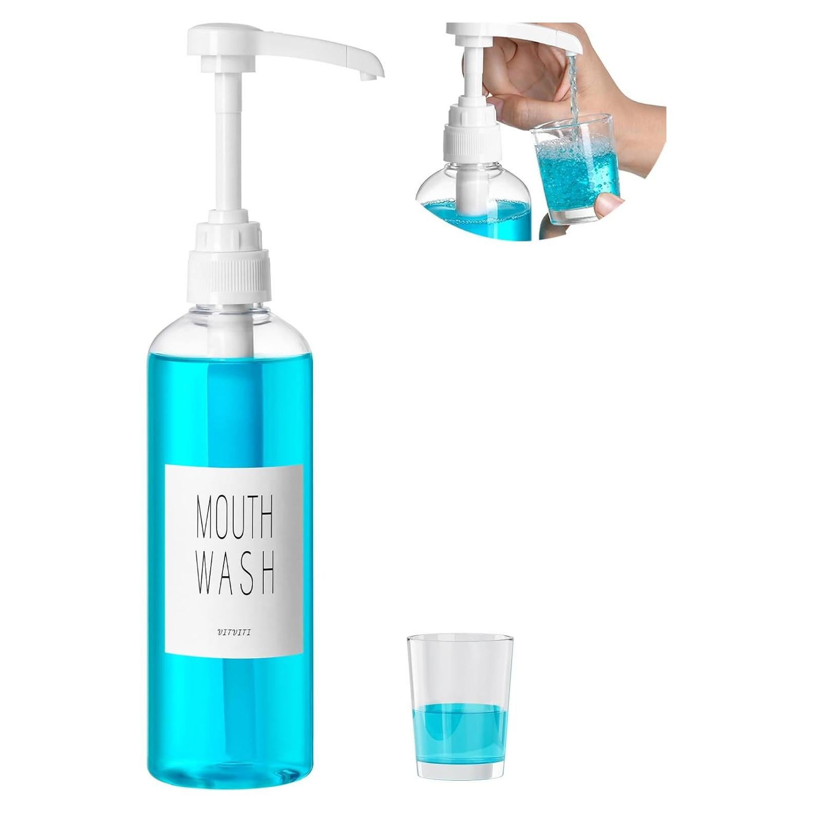 Dispensador de Enjuague Bucal VITVITI 500 ml Transparente