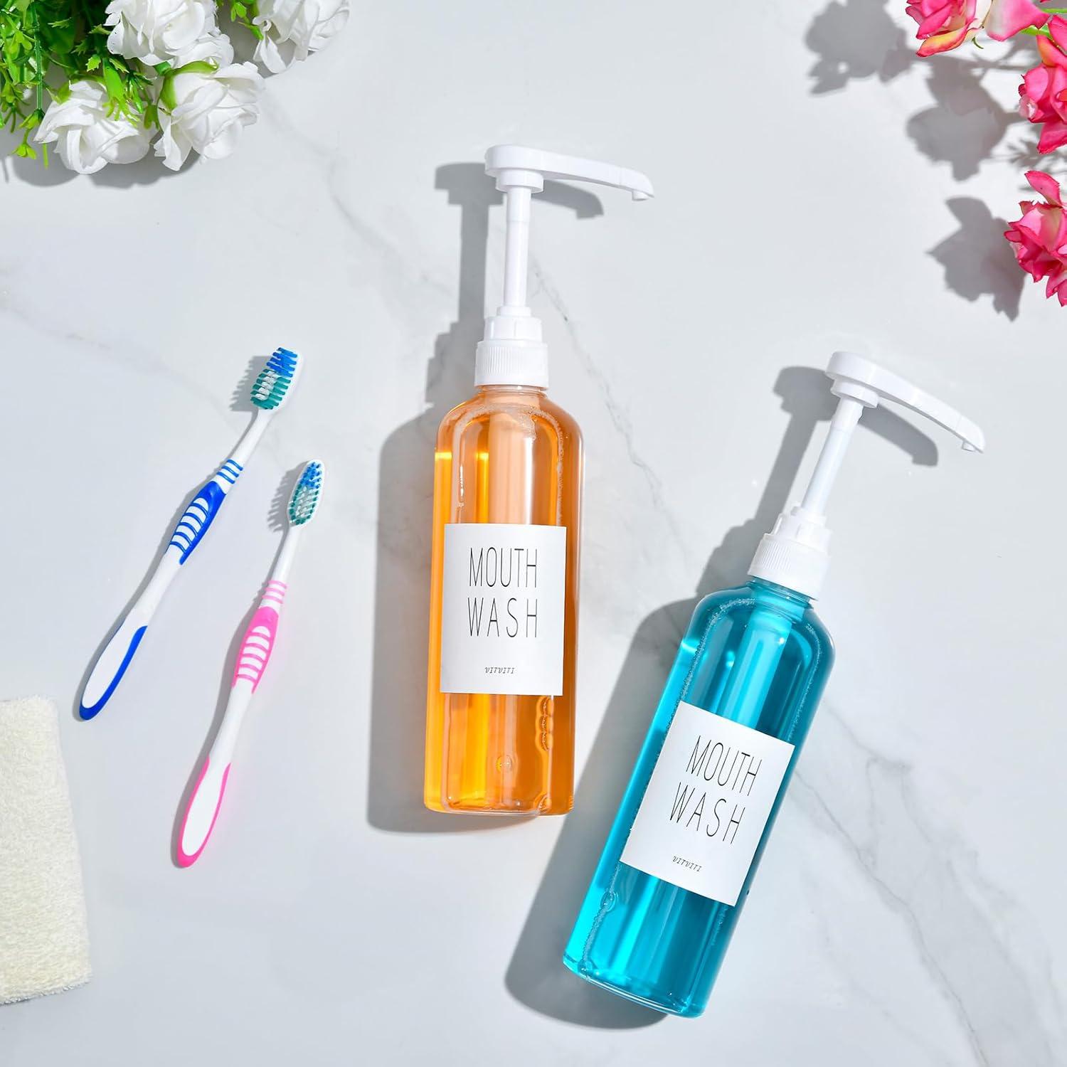 Dispensador de Enjuague Bucal VITVITI 500 ml Transparente