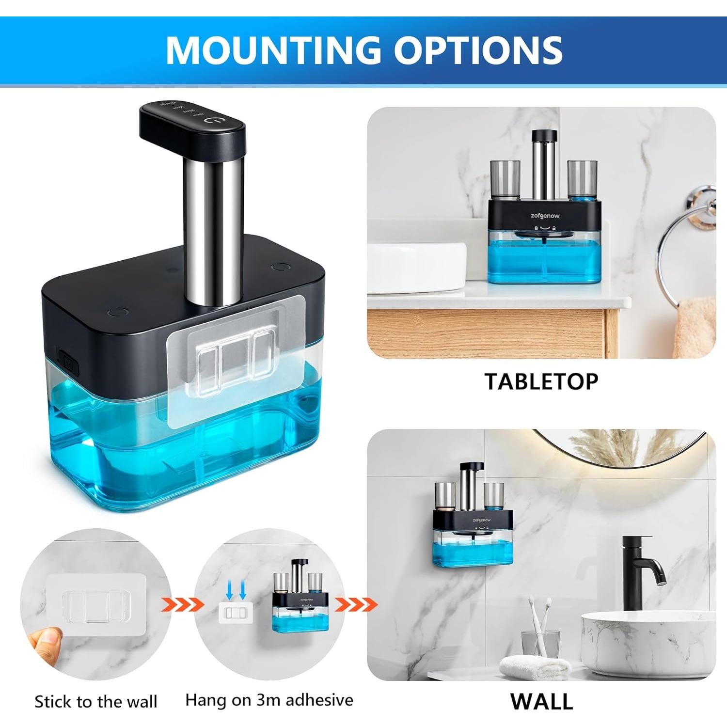 Dispensador Automático de Enjuague Bucal ZOFGENOW Negro 0.53kg