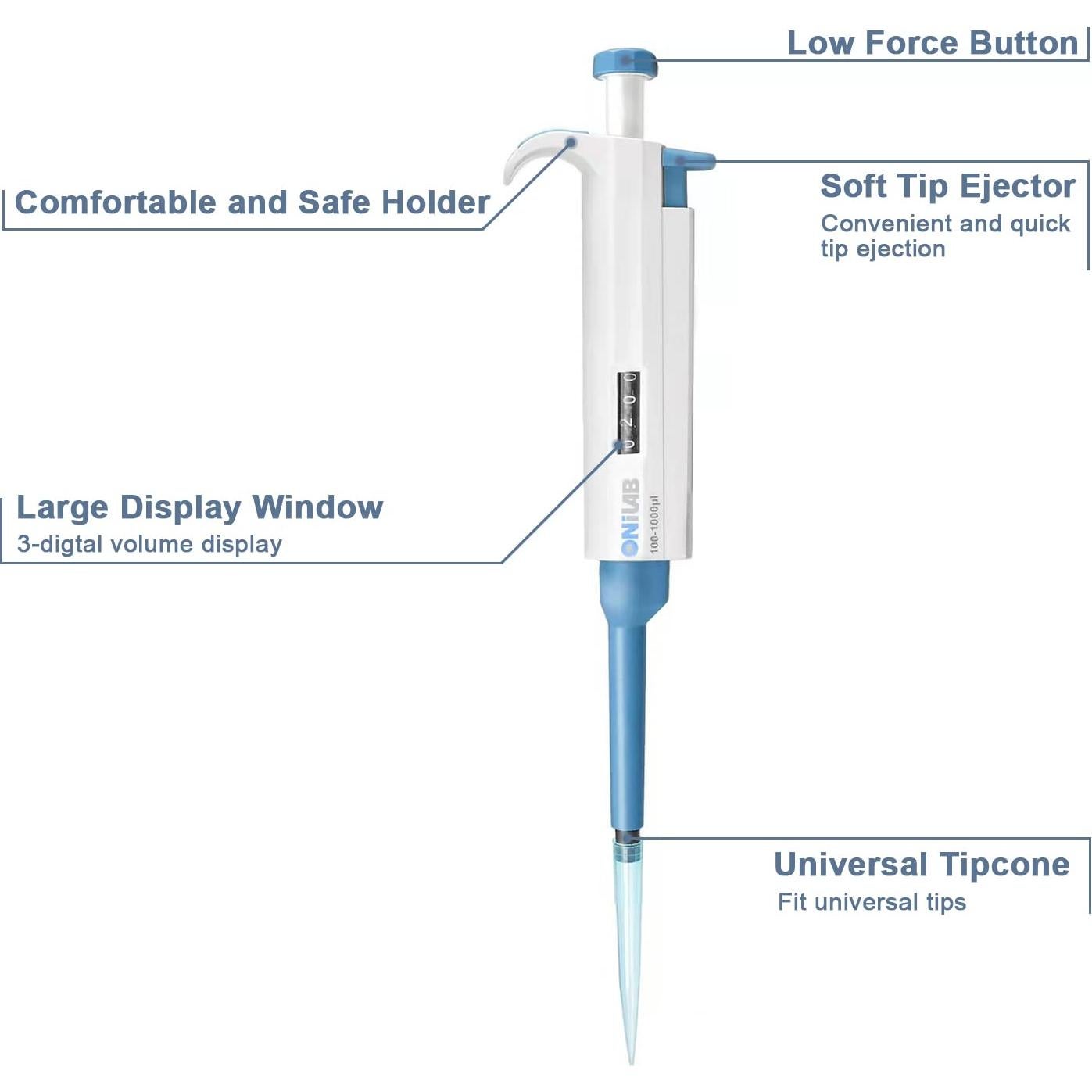 Micropipeta ONiLAB Toppette 20-200 µl Ajustable