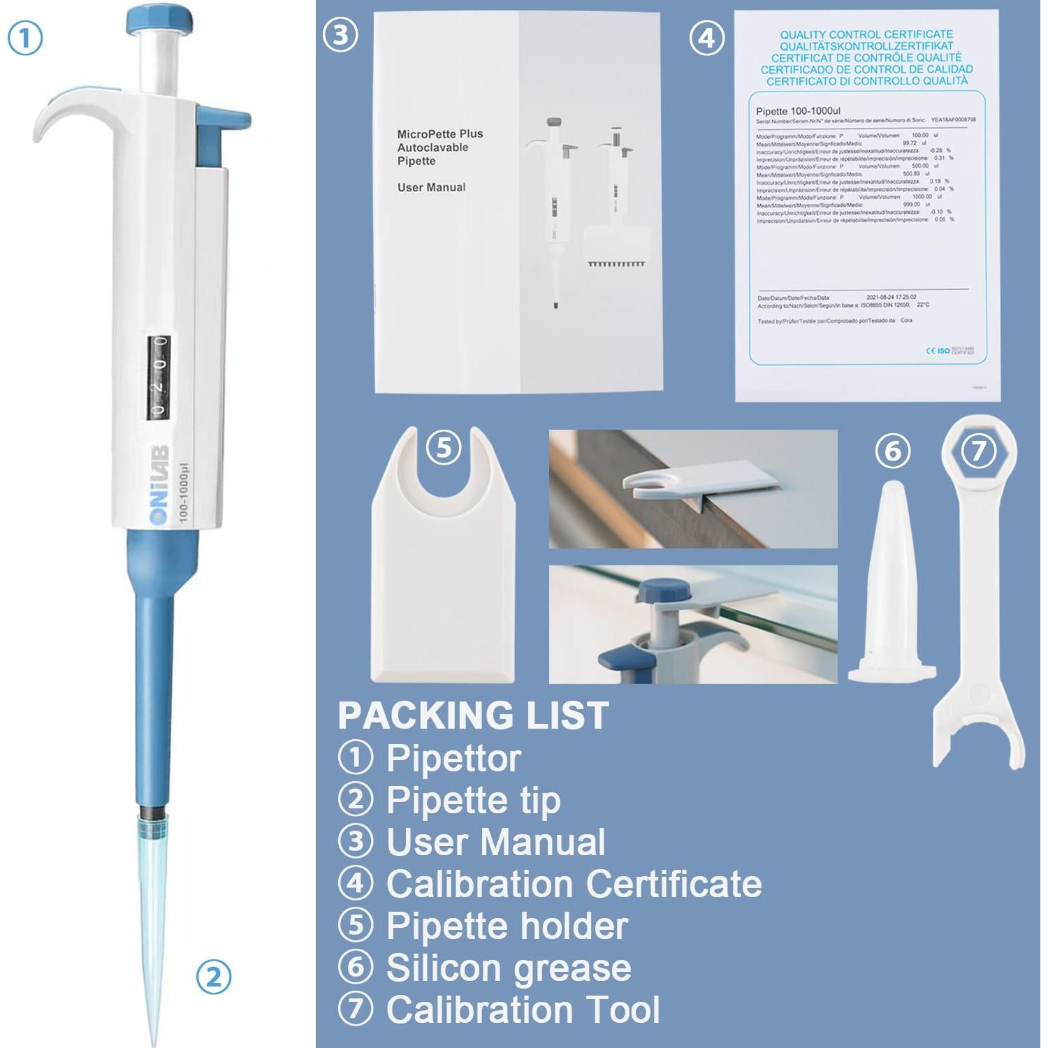 Micropipeta ONiLAB Toppette 20-200 µl Ajustable