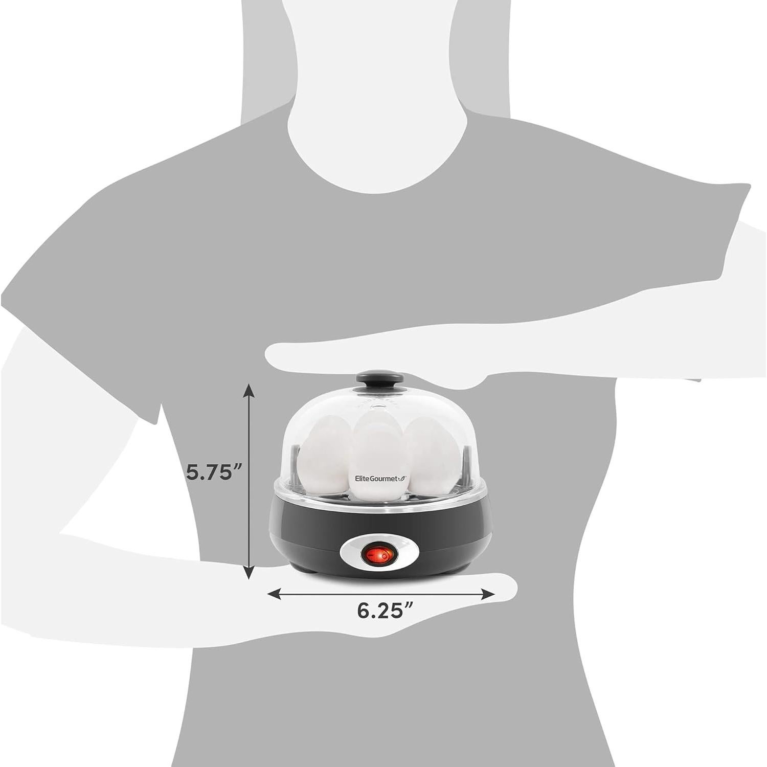 Cocedor de Huevos Elite Gourmet EGC007CHC, 7 Huevos, Gris