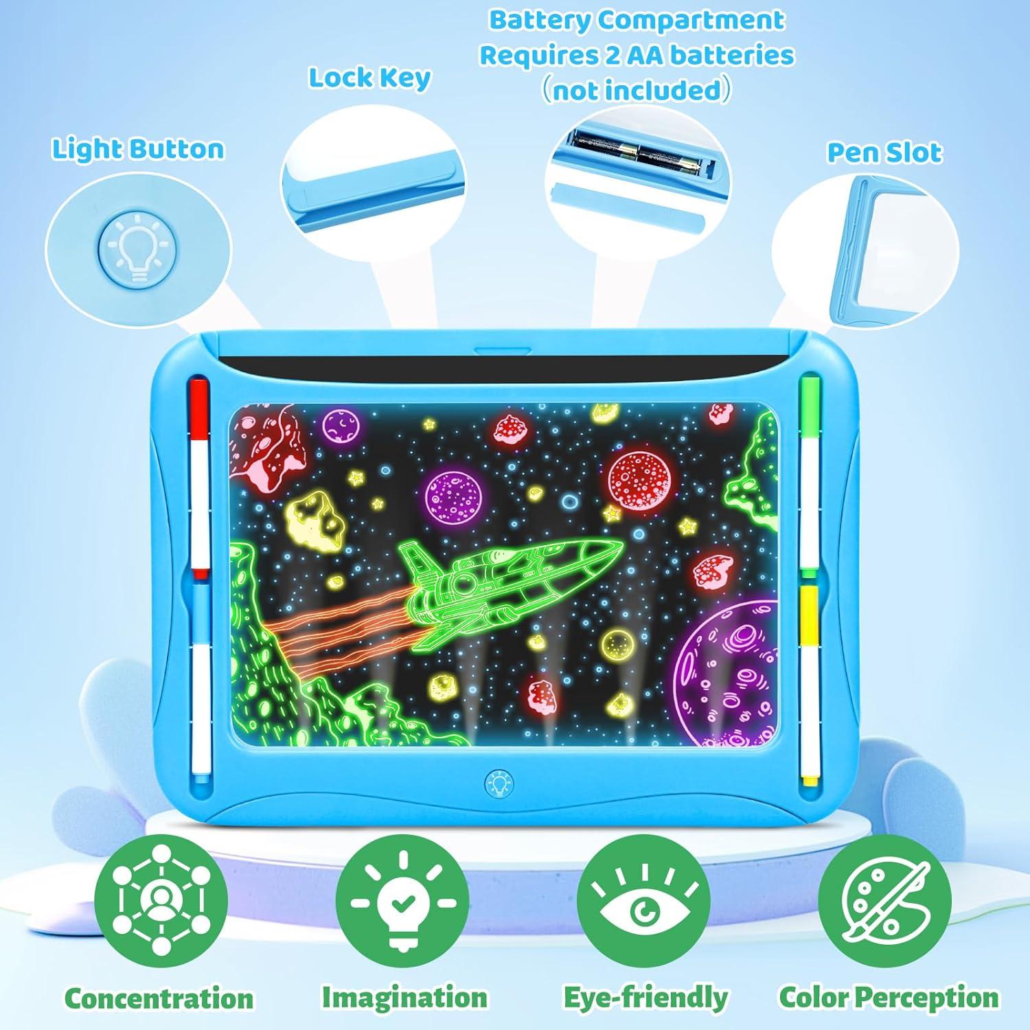 Tablero de Dibujo LED MERGUEZ Azul 37x26 cm para Niños