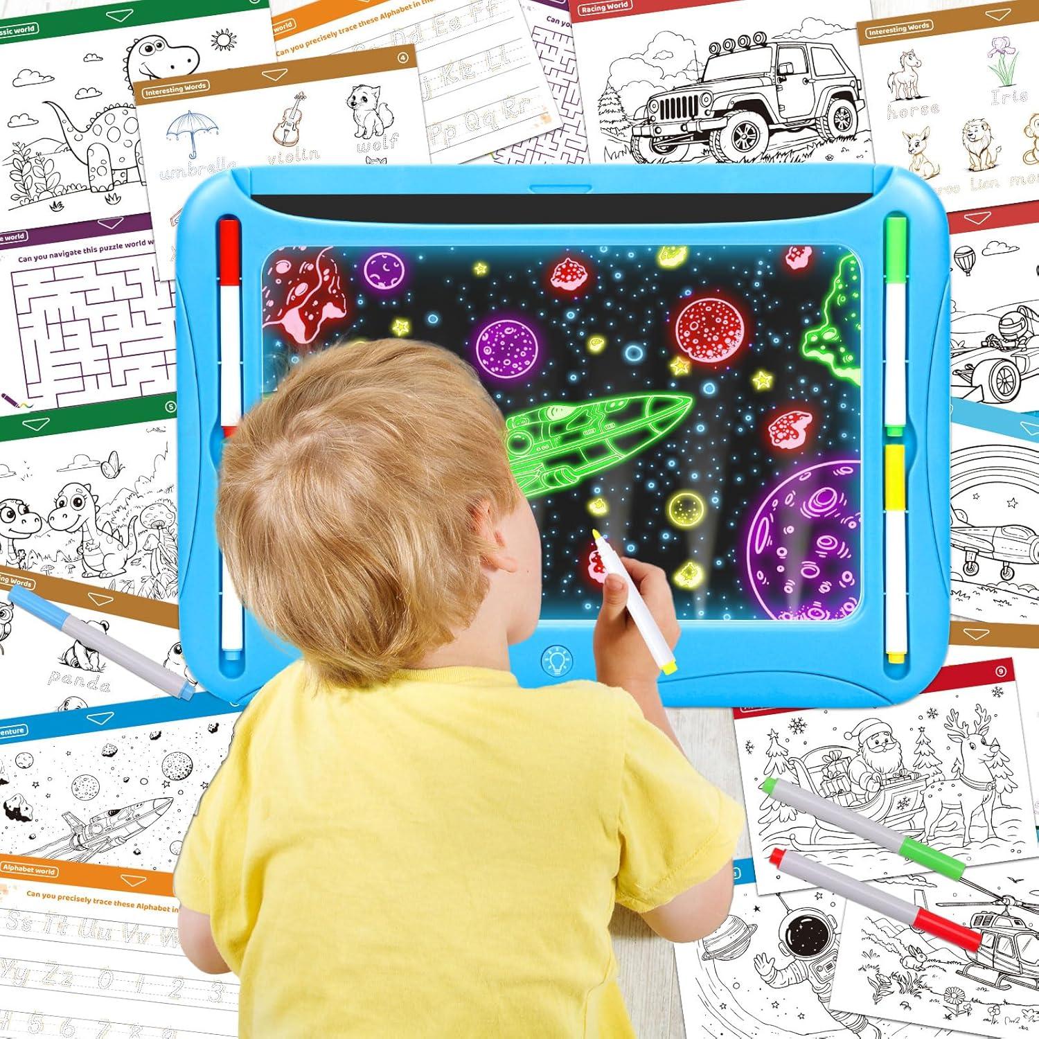 Tablero de Dibujo LED MERGUEZ Azul 37x26 cm para Niños