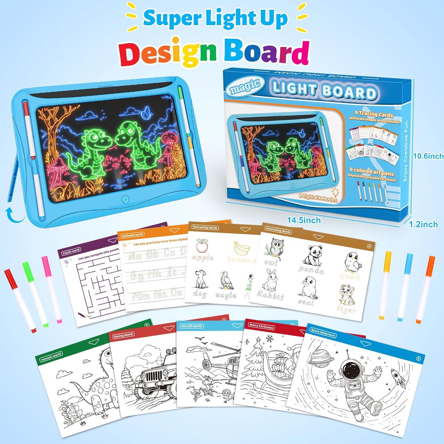 Tablero de Dibujo LED MERGUEZ Azul 37x26 cm para Niños