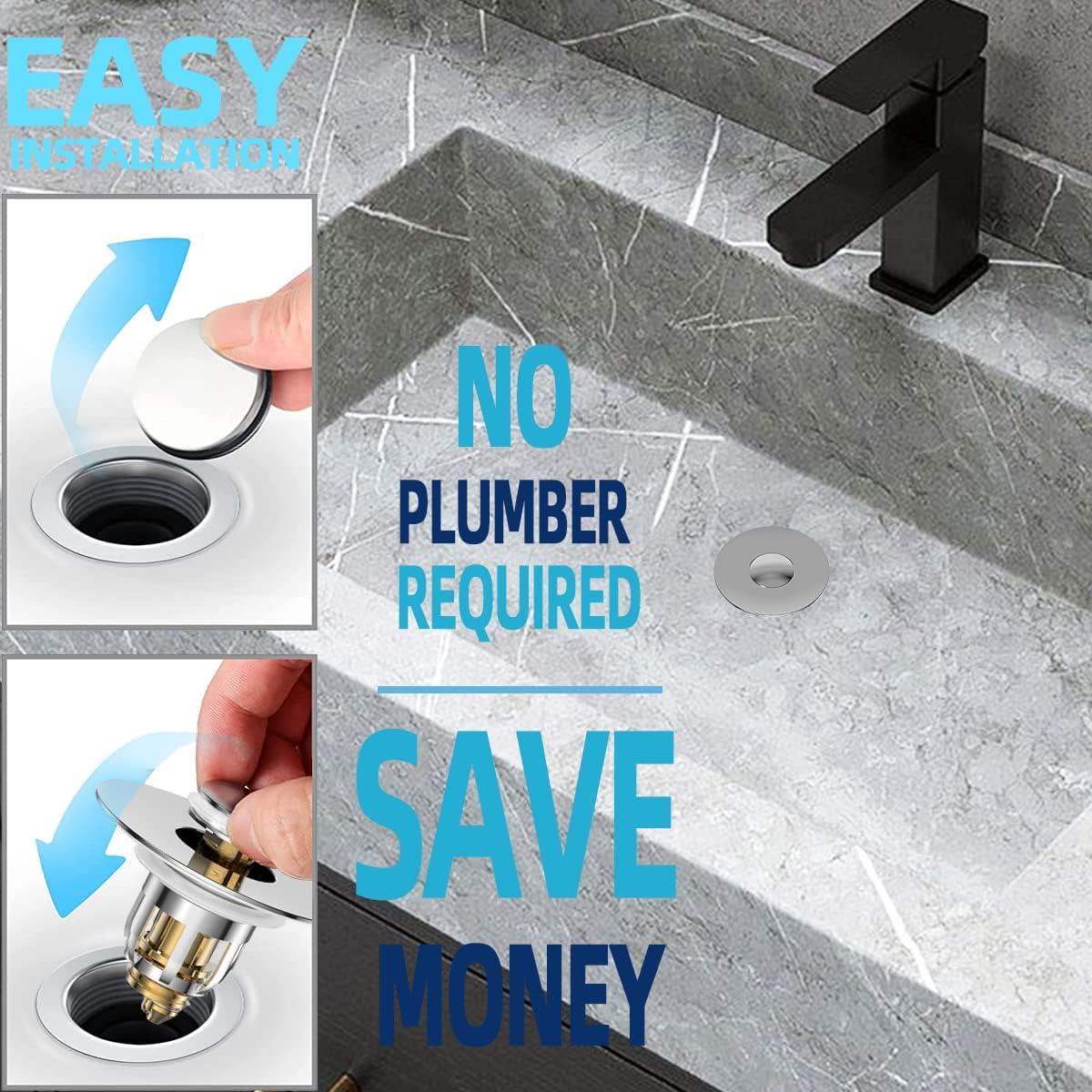 Tapón de lavabo 2 en 1 MUAIOLAUS Cromo Plateado