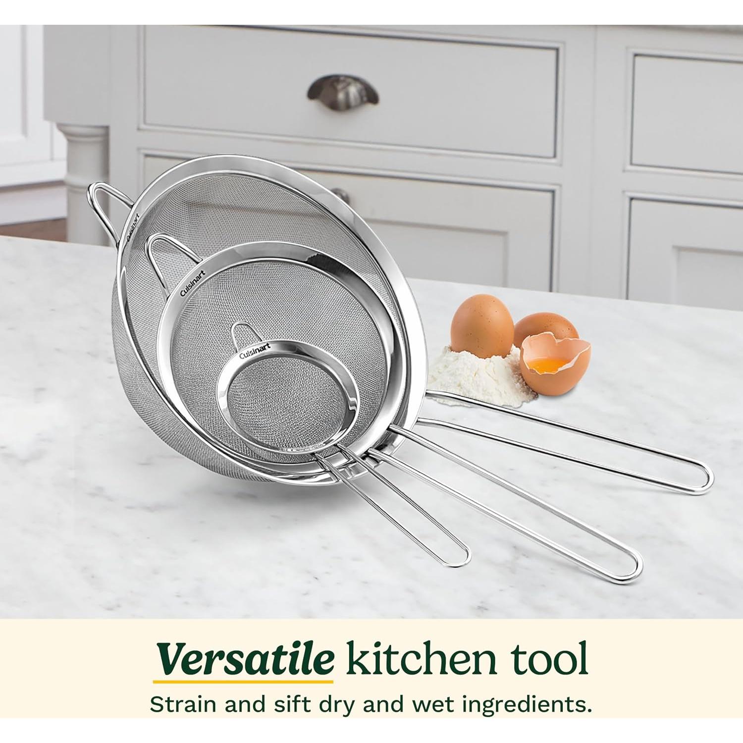 Set de 3 Coladores de Malla Cuisinart Acero Inoxidable