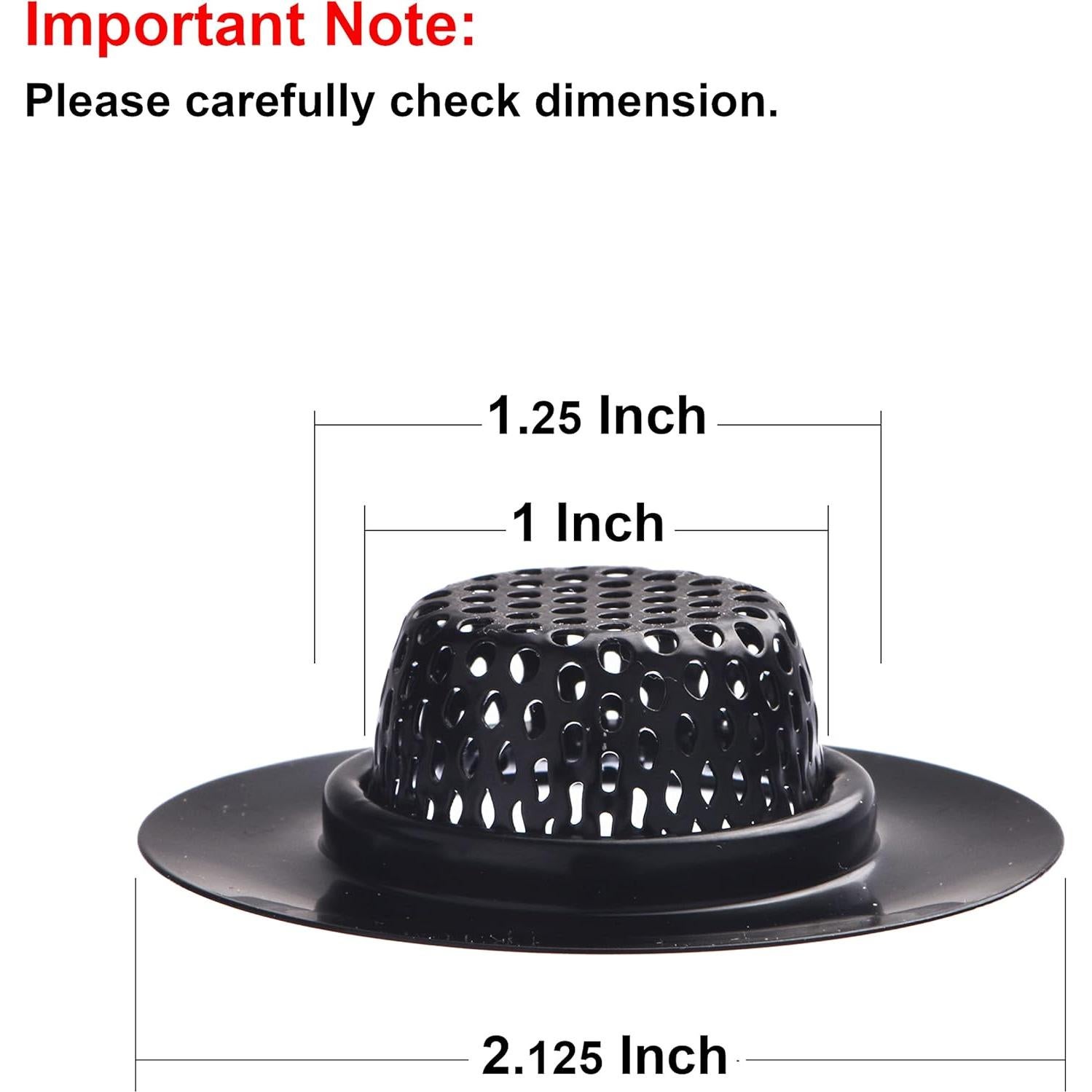 Paquete de 2 Filtros de Drenaje Hilltop Acero Inoxidable Negro