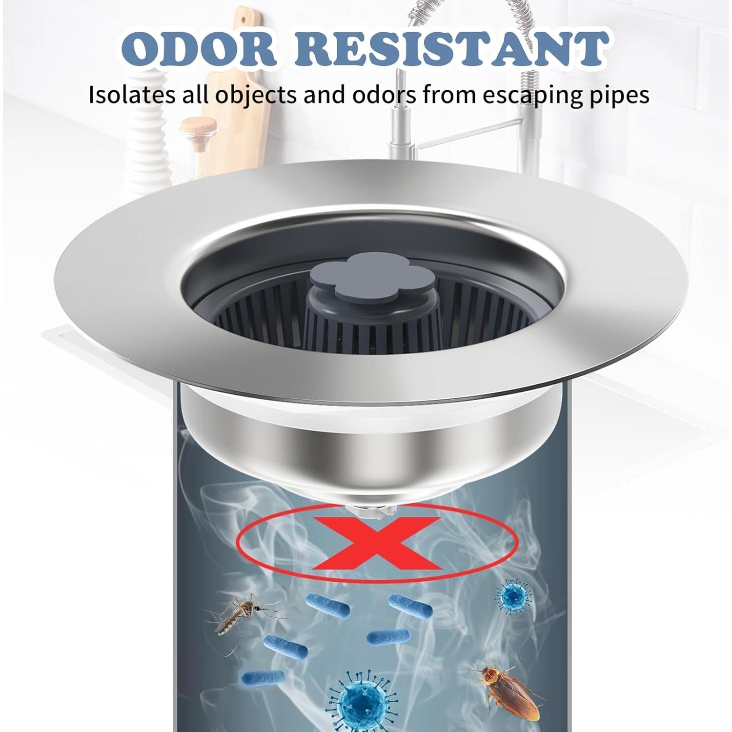 Kit colador y tapón fregadero cocina MUAIOLAUS 8,89 cm