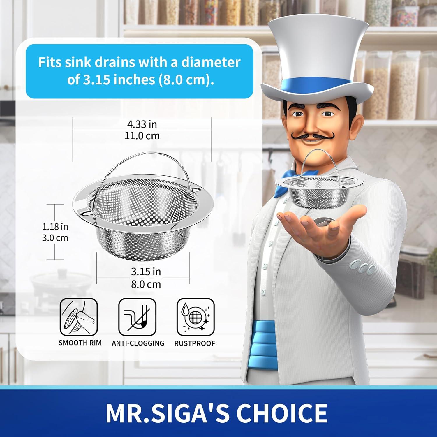 Colador de Fregadero MR.SIGA Acero Inoxidable Paquete 2