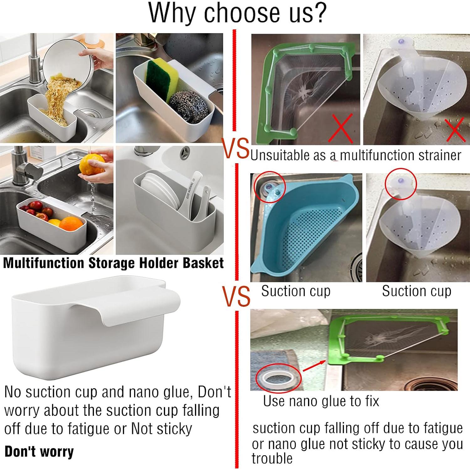 Canasta colador fregadero cocina TANBT blanca 19.69x10.70cm