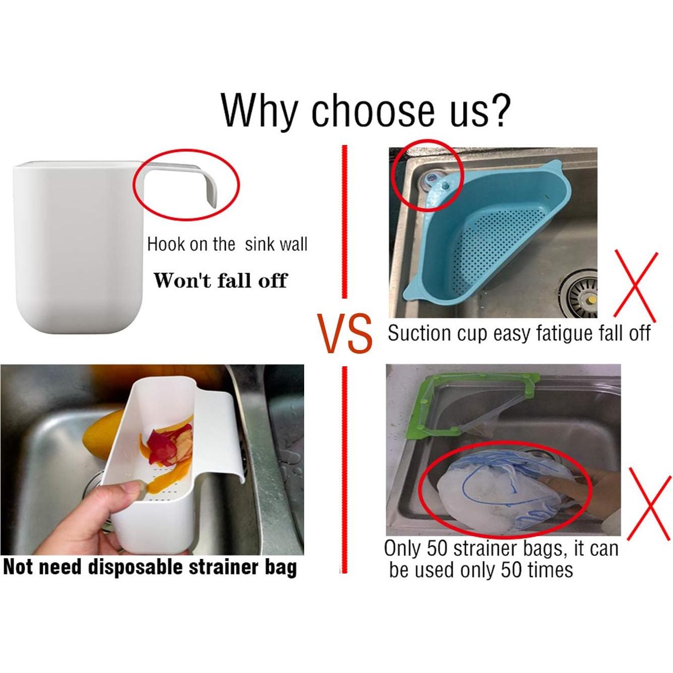 Canasta colador fregadero cocina TANBT blanca 19.69x10.70cm