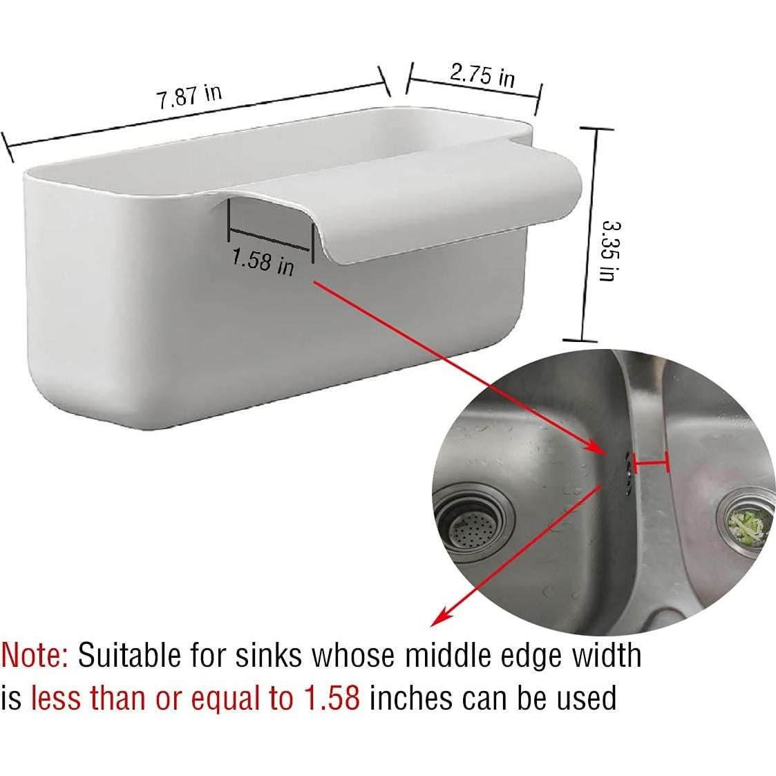 Canasta colador fregadero cocina TANBT blanca 19.69x10.70cm