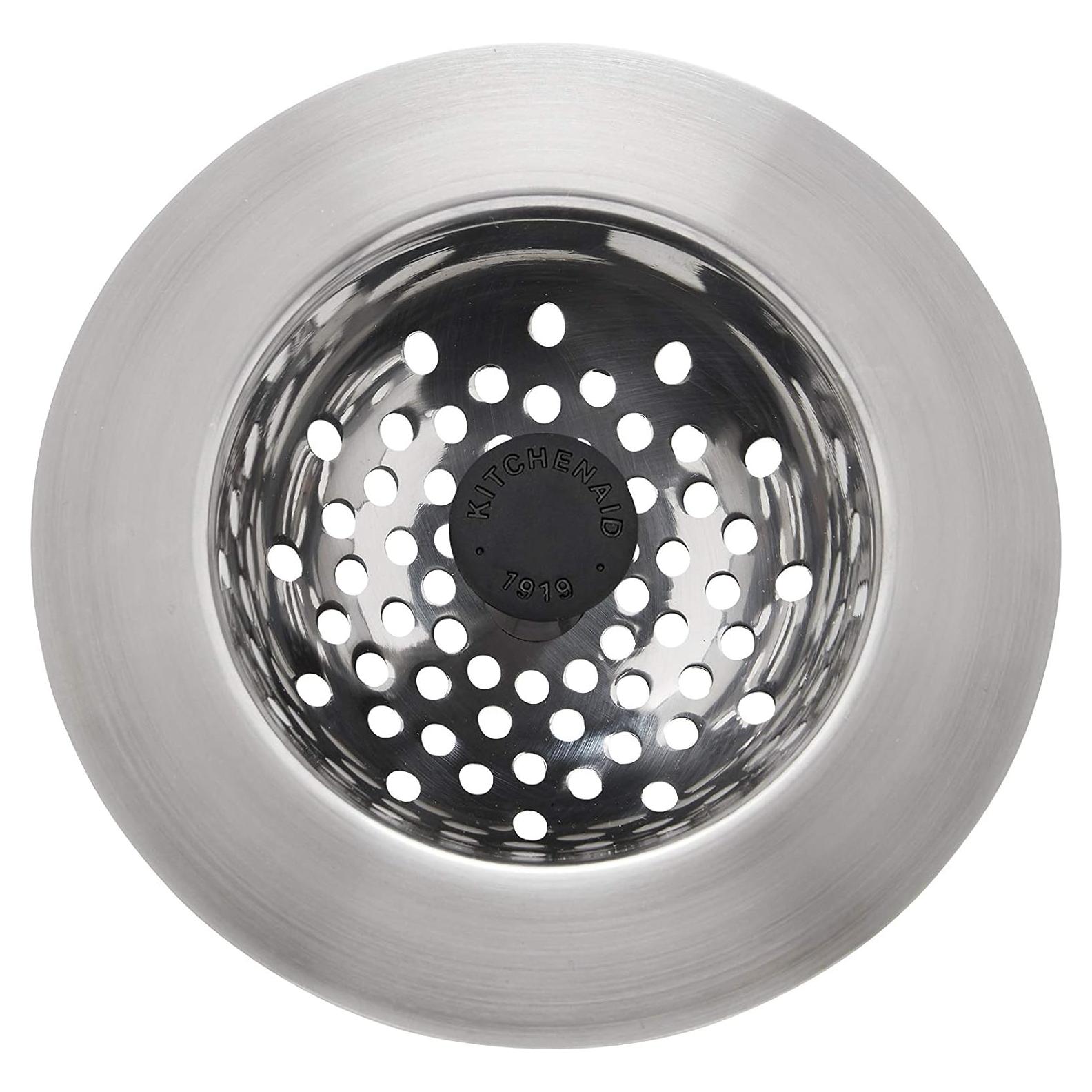 Colador de acero inoxidable KitchenAid, negro, 11x11 cm
