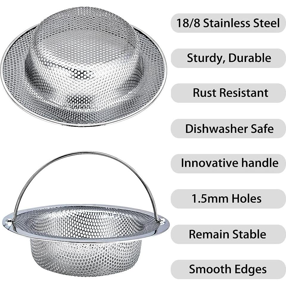 Colador de Fregadero de Acero Inoxidable JUNADAEL J - 2 Piezas