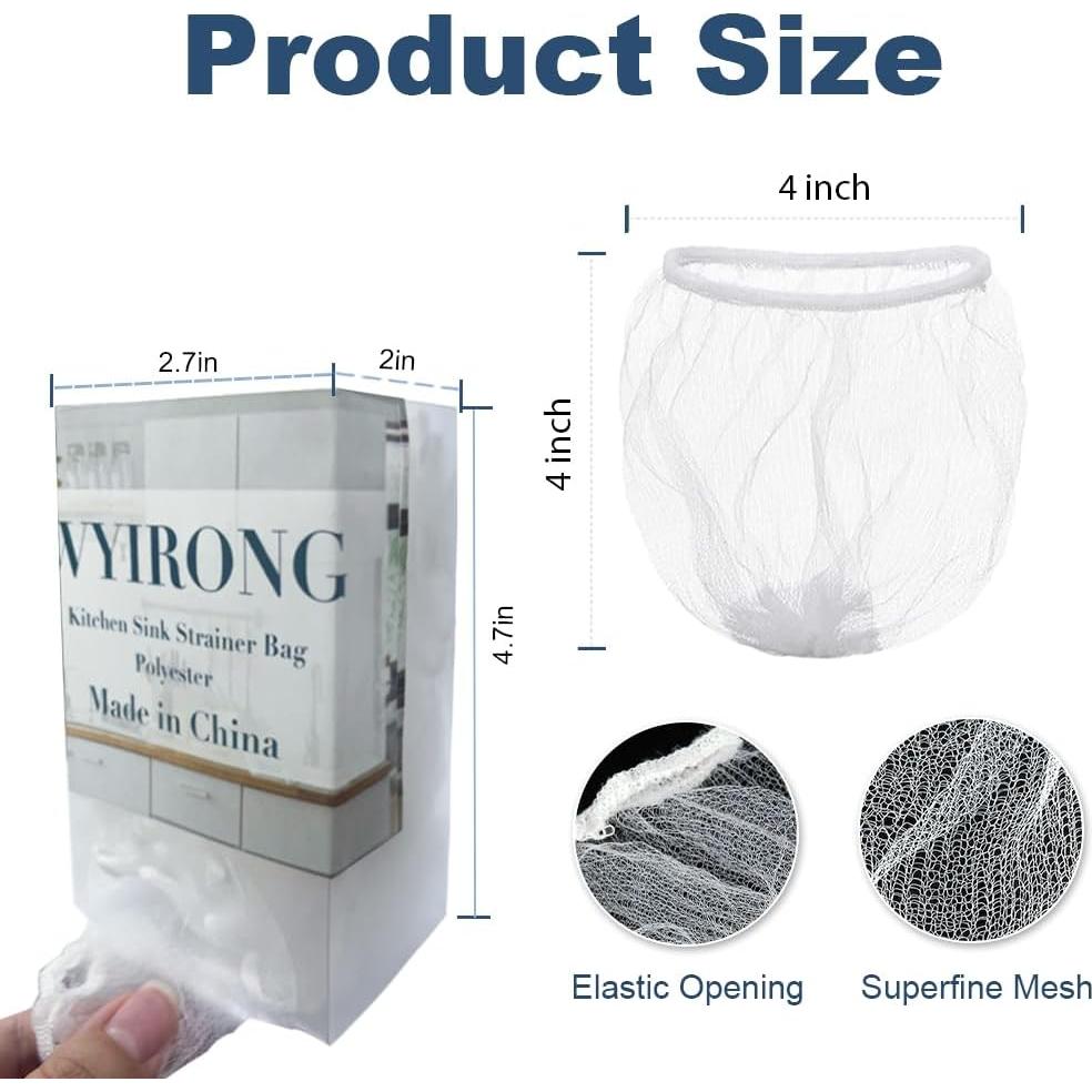 250 Bolsas de Malla Desechables WYIRONG para Fregadero