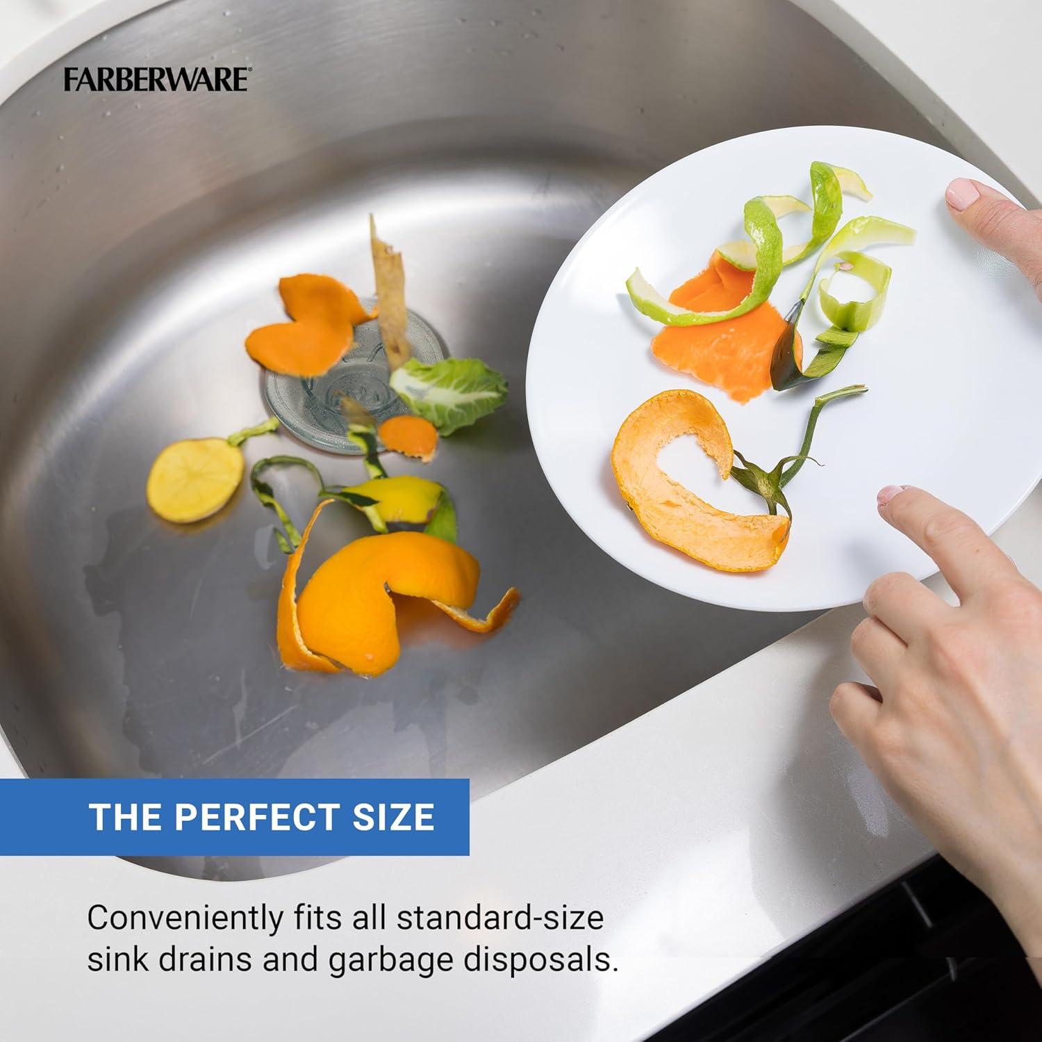 Colador y tapón Sinktastic Farberware, Plata, 17.8x12.7 cm