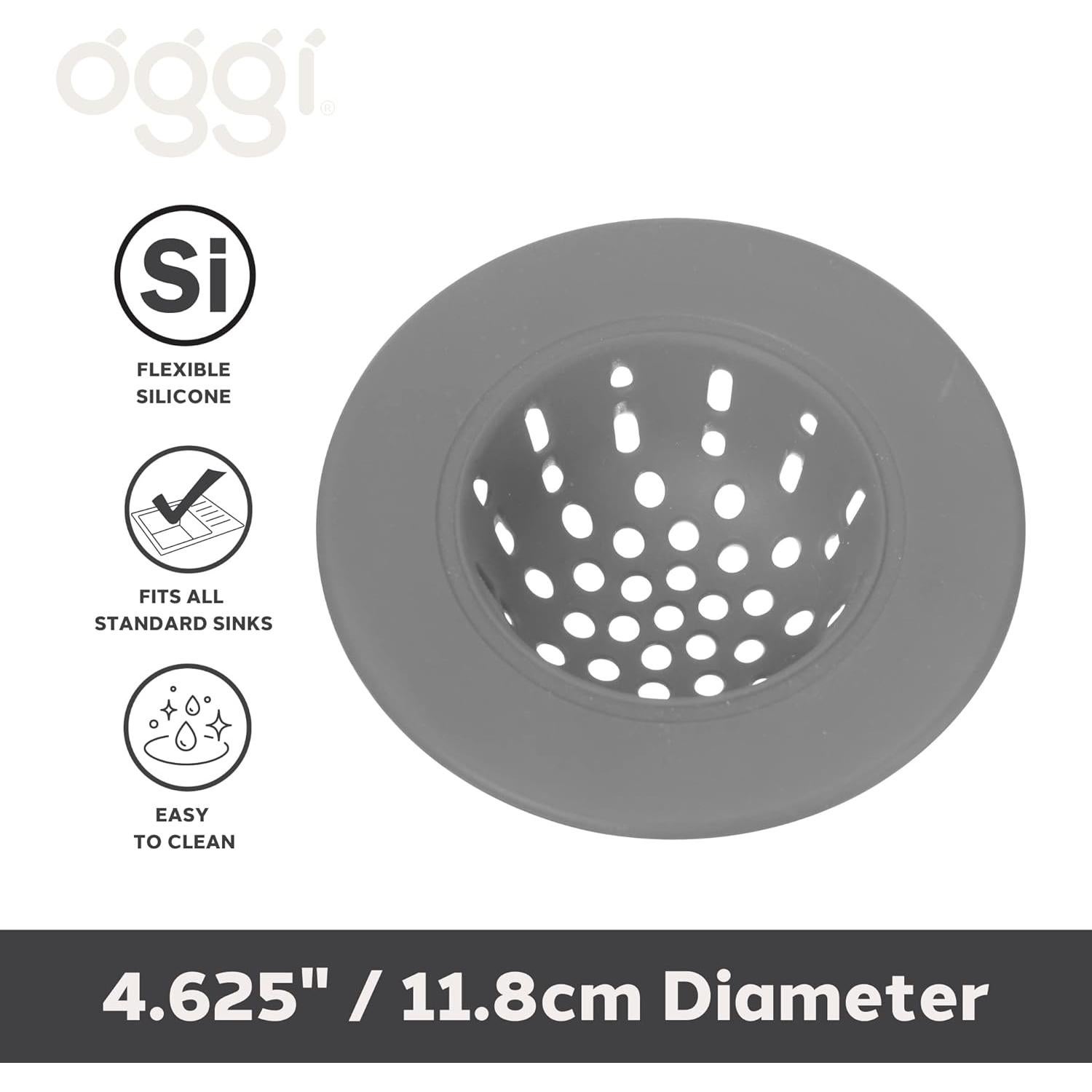 Colador de Fregadero de Silicona OGGI 11,68 cm Gris