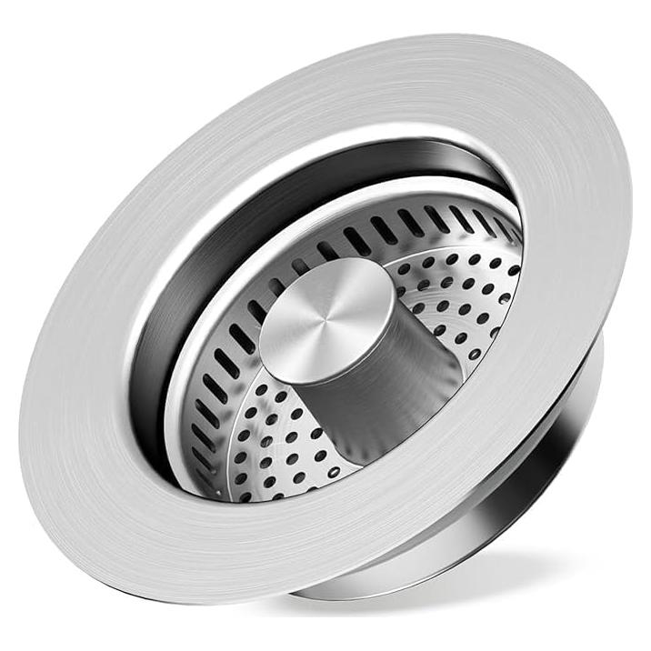 Colador de desagüe de fregadero HJQHRU 3 en 1 acero inoxidable