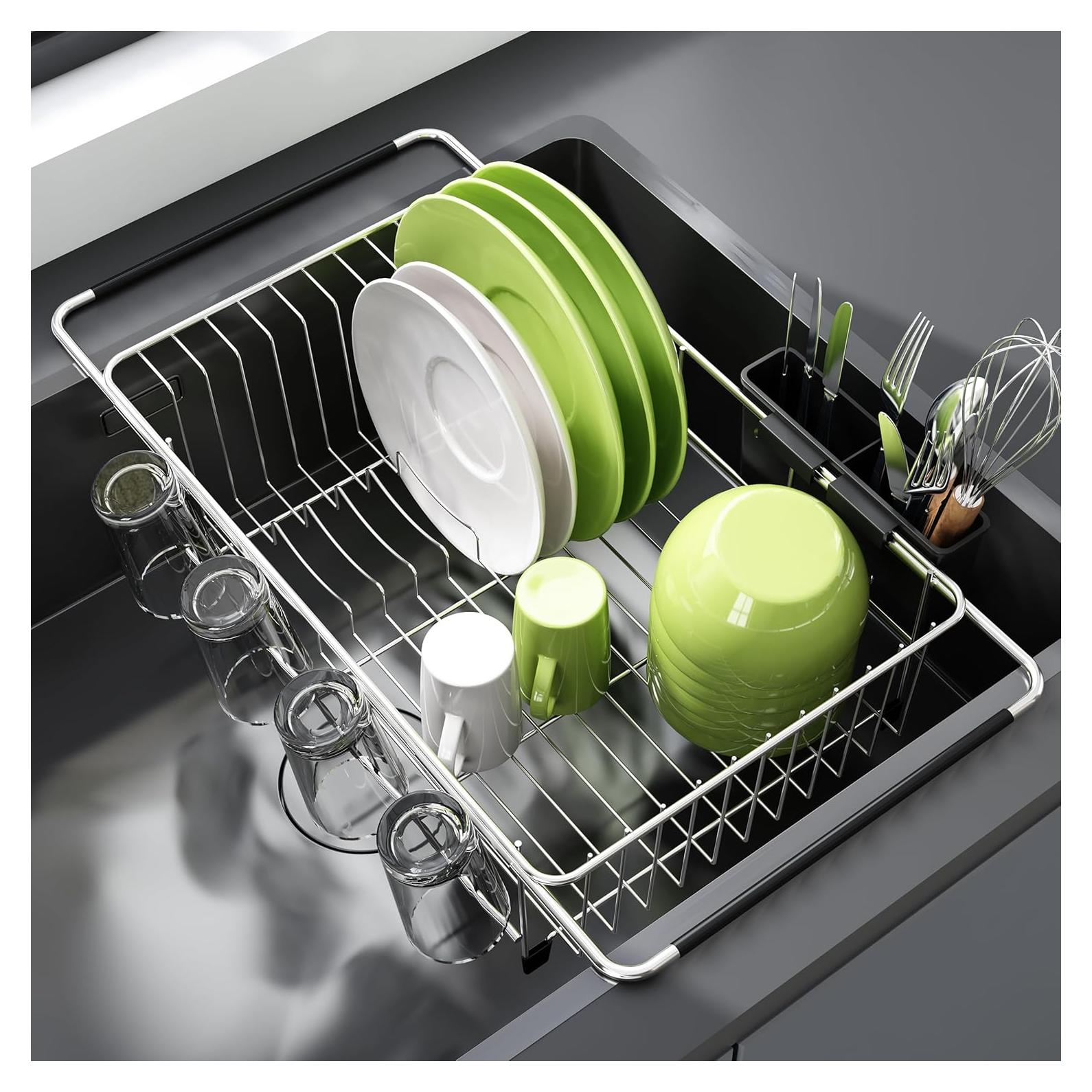 Escurridor de Platos JASIWAY Acero Inoxidable Ajustable 39 cm