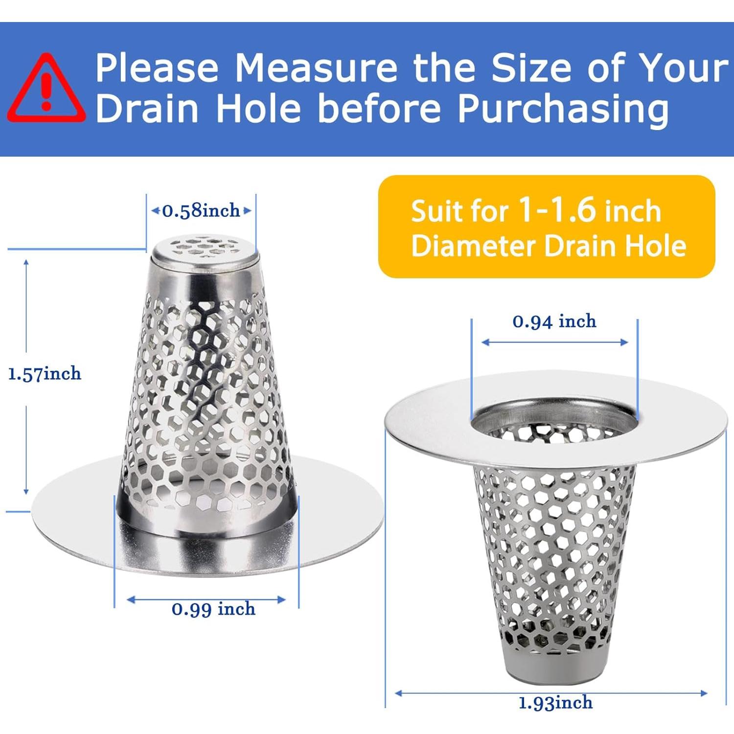 Coladores de desagüe Anteecana 3 piezas acero inoxidable 2.4 cm