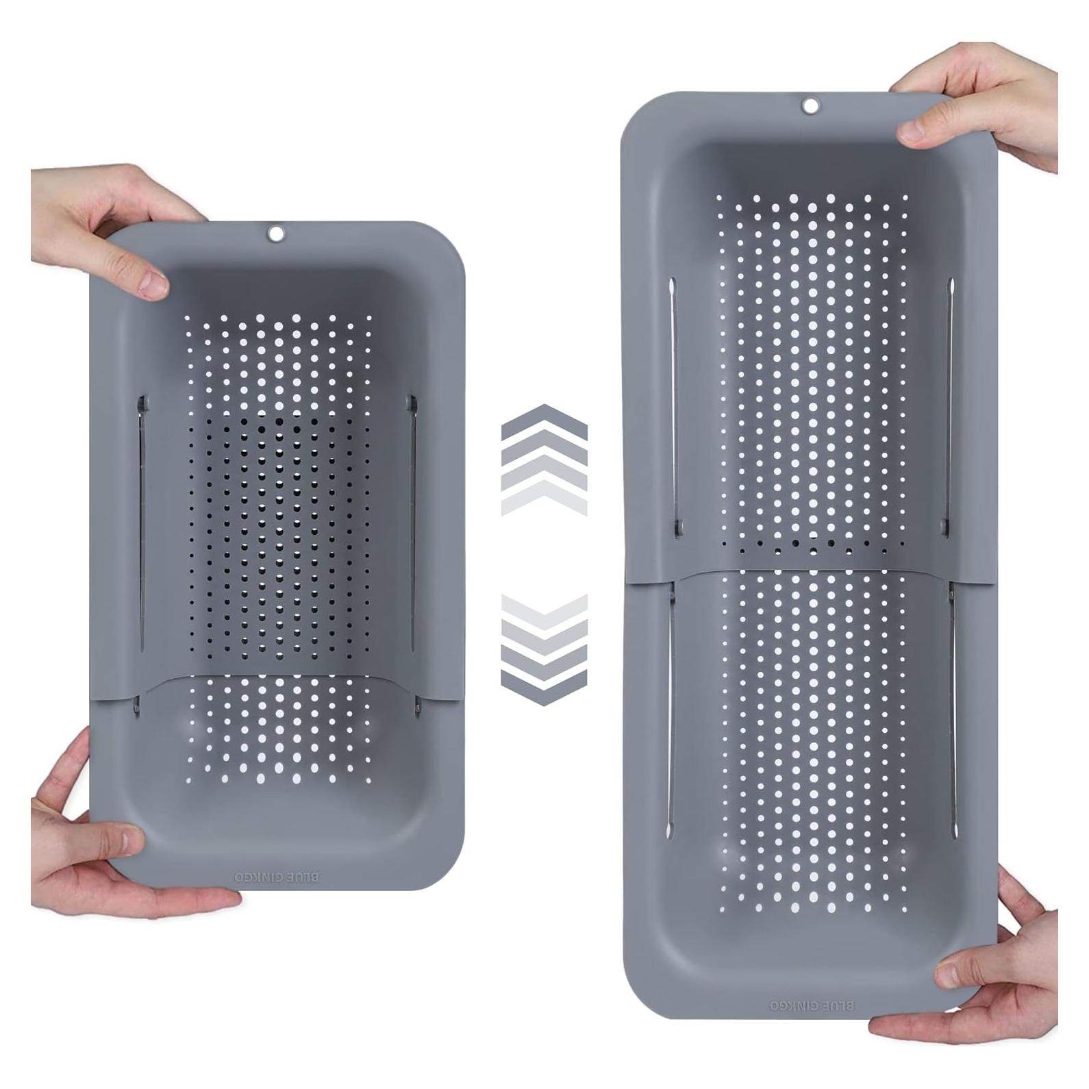 Colador Extensible Blue Ginkgo Gris 35,81x20x7 cm