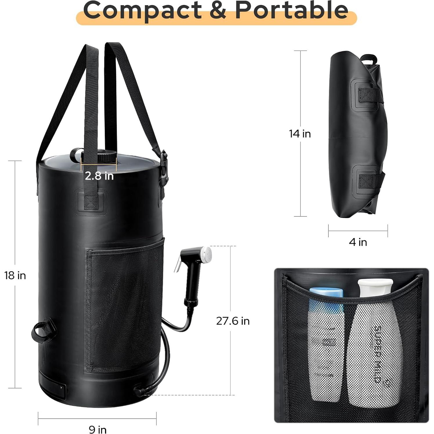 Bolsa de Ducha Solar SPACEREST 11L Portátil para Camping