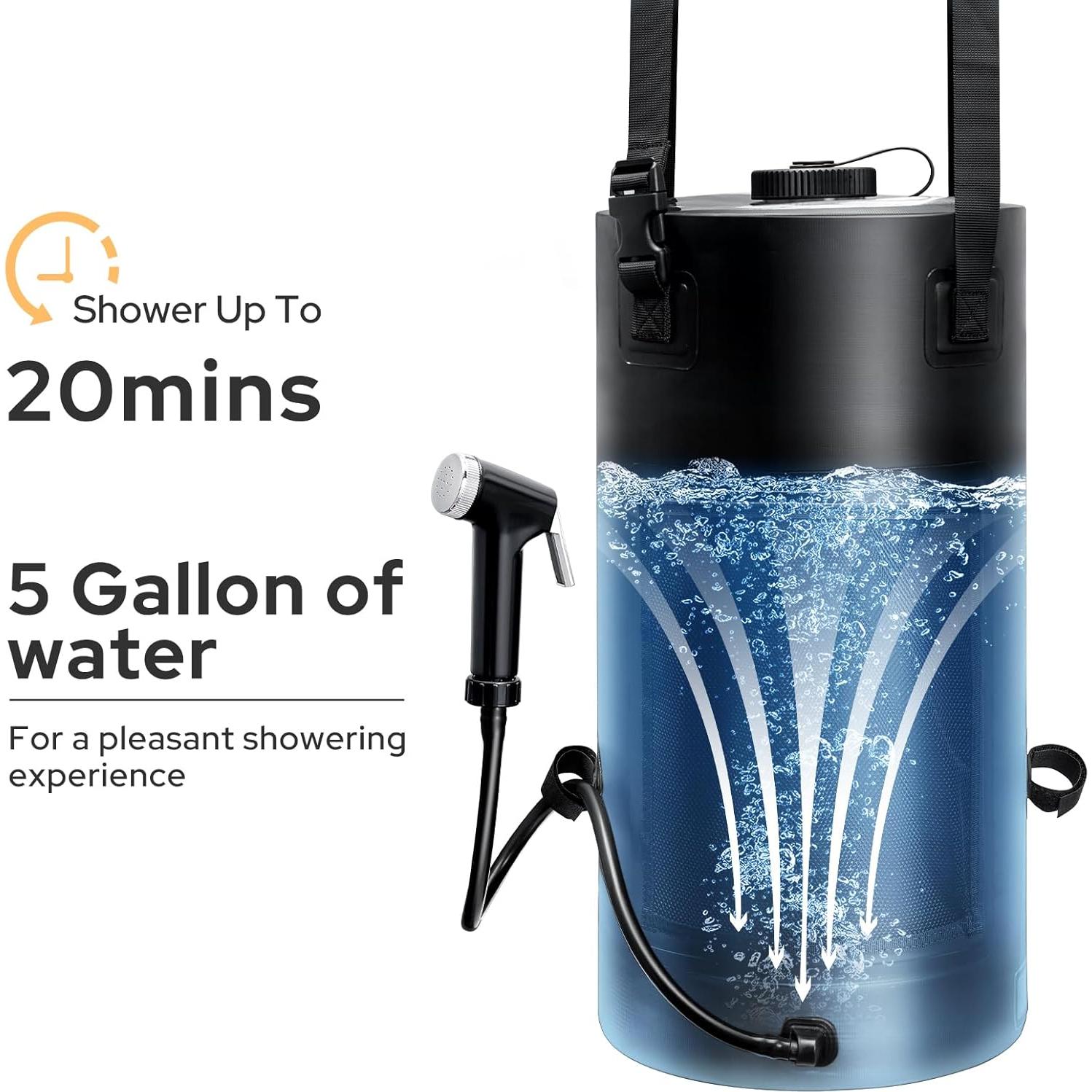 Bolsa de Ducha Solar SPACEREST 11L Portátil para Camping