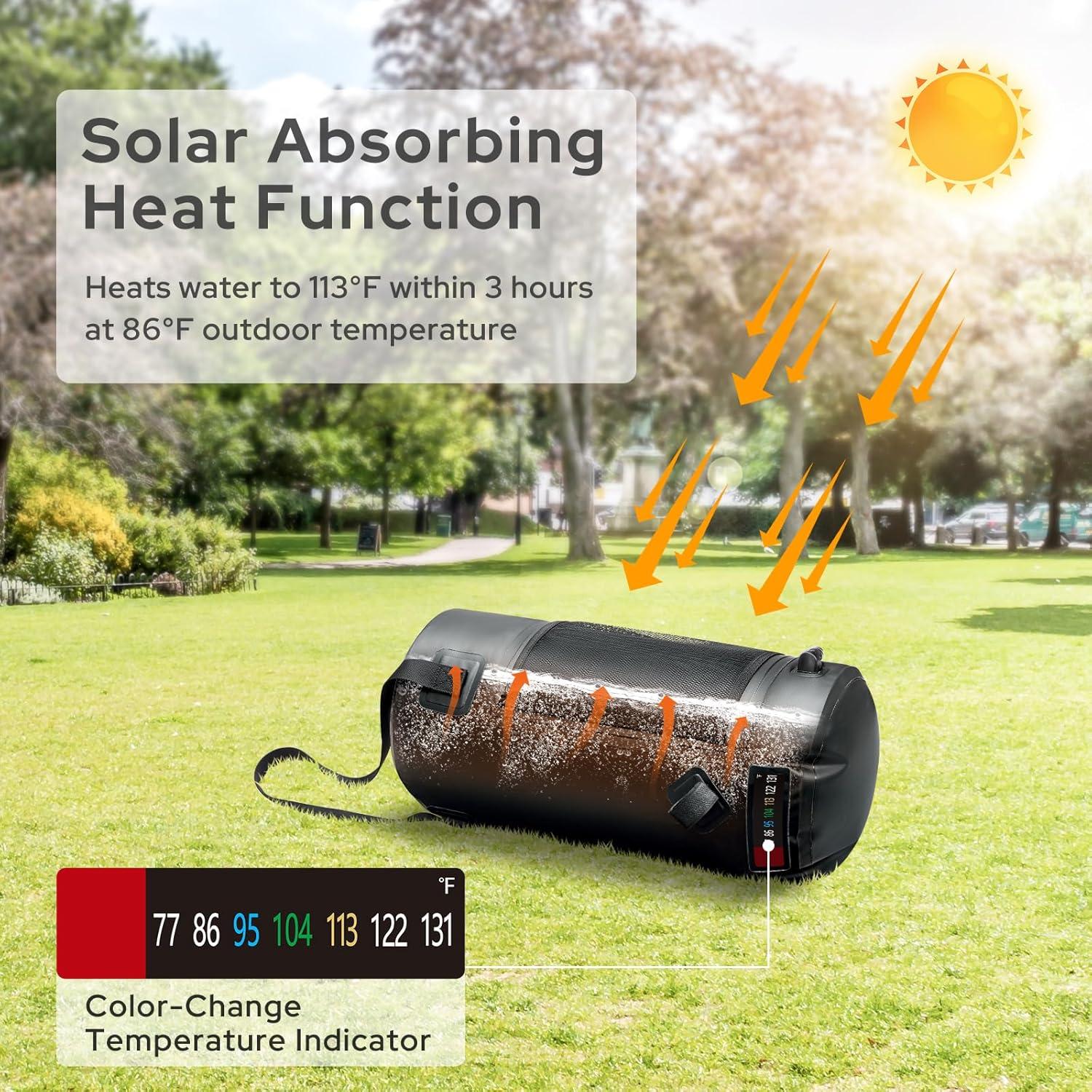 Bolsa de Ducha Solar SPACEREST 11L Portátil para Camping