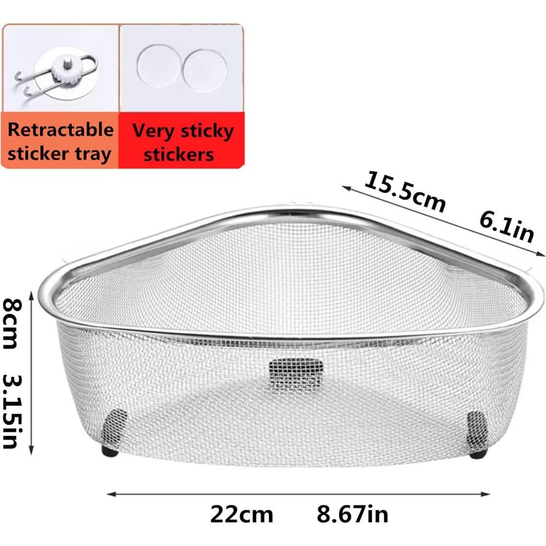 Colador de Esquina Acero Inoxidable QIMMYGS 7.87 cm