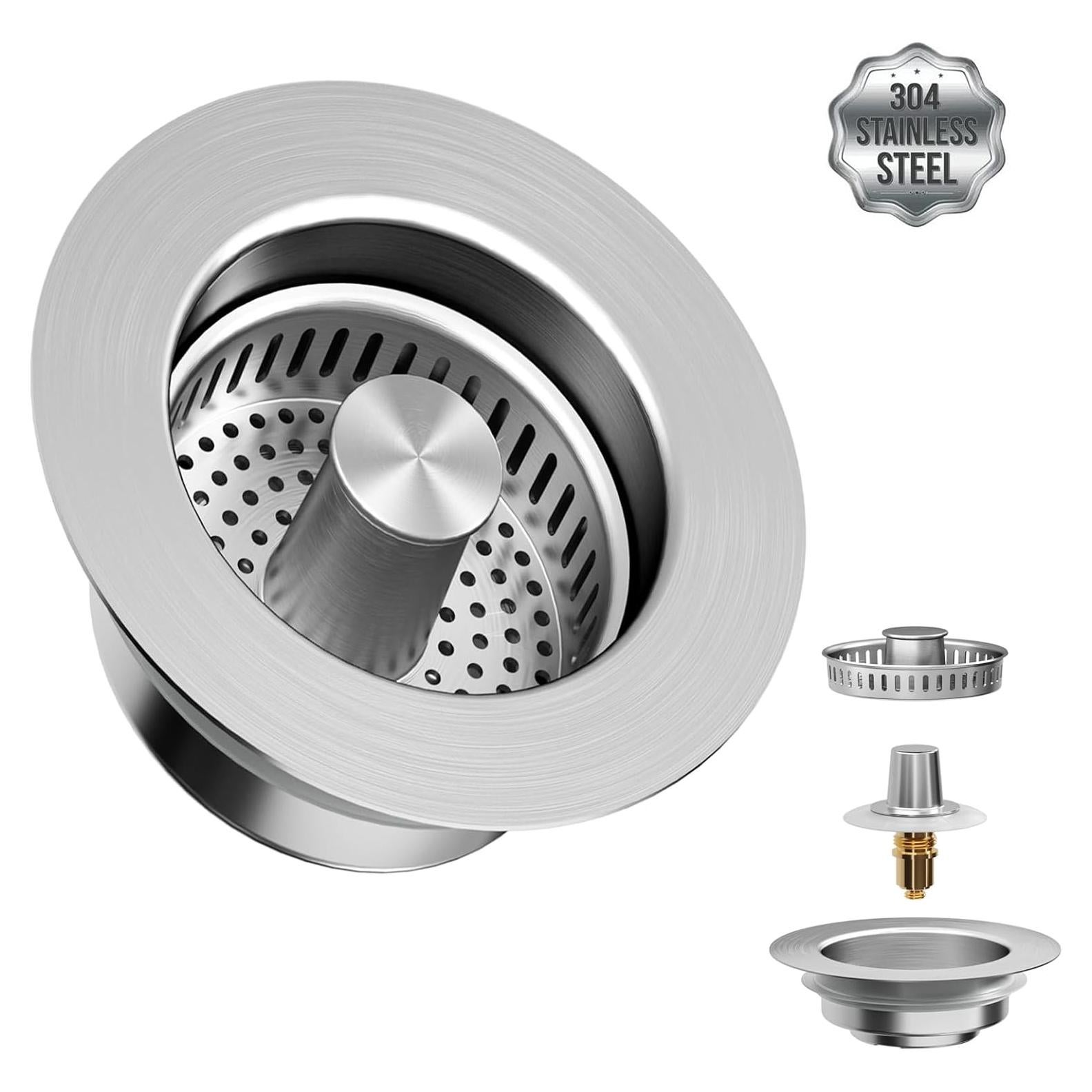 Colador de desagüe 3 en 1 URGINO acero inoxidable