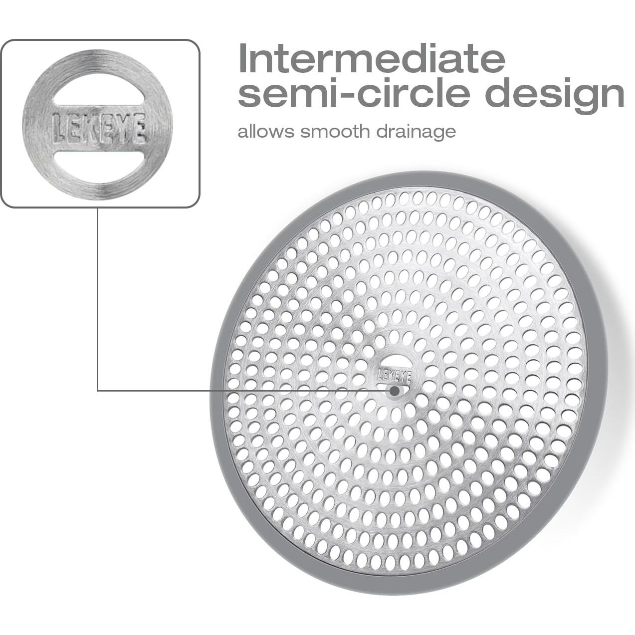 Captador de Cabello LEKEYE Drenaje Ducha Acero Inoxidable