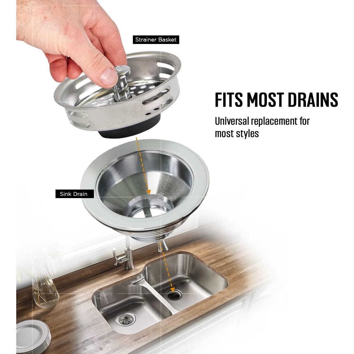 Canasta colador fregadero acero inoxidable Highcraft 9843 8,89 cm