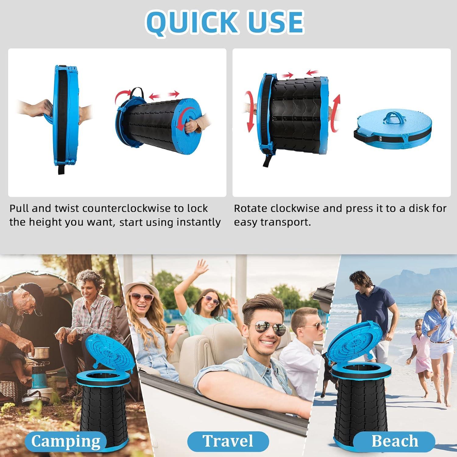 Inodoro Portátil Panmout XXL Ajustable 50 cm para Camping