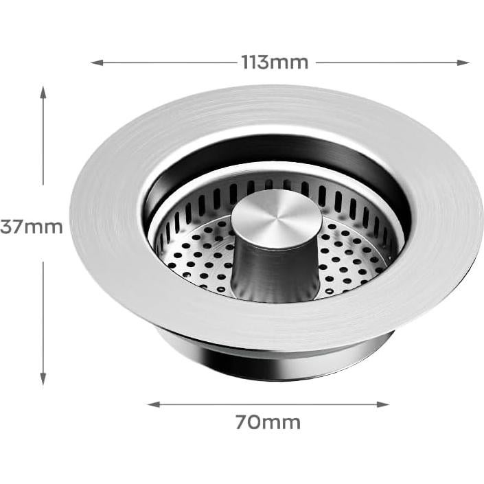 Combo Tapón y Colador Fregadero Makeforu Acero Inoxidable