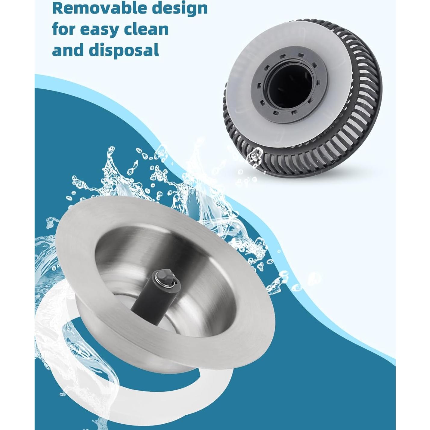 Colador de Fregadero 3 en 1 Hygie Rinse Acero Inoxidable 8.89 cm