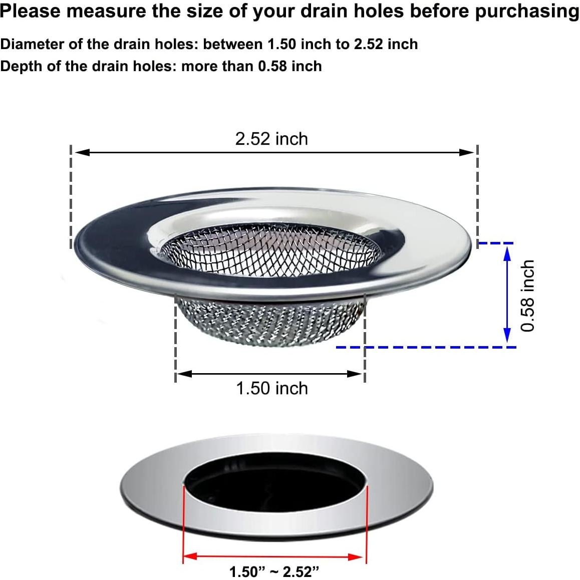 Coladores de Drenaje de Acero Inoxidable Seatery 1.50"
