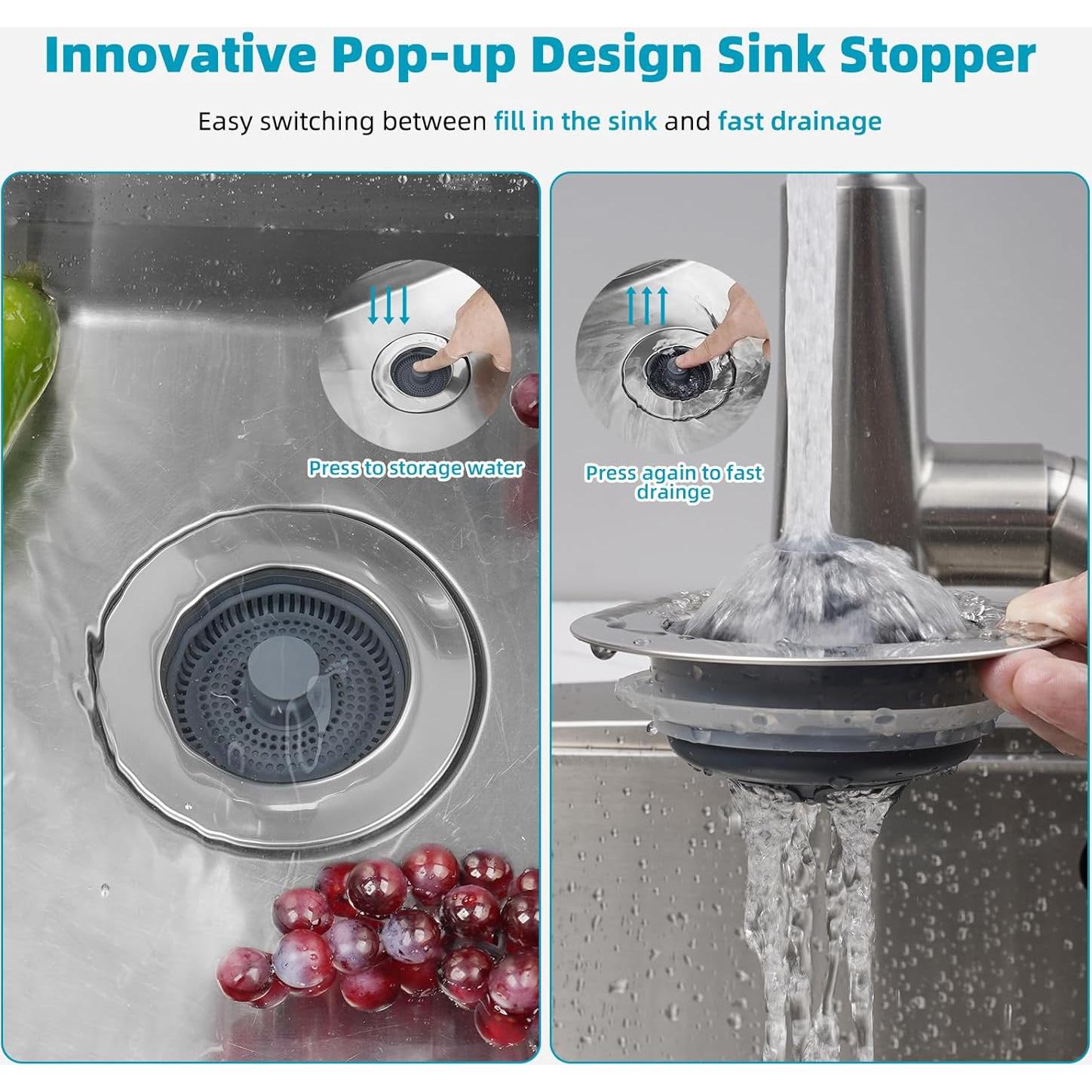 Filtro de Drenaje Hibbent 3 en 1 Acero Inoxidable 3.5"