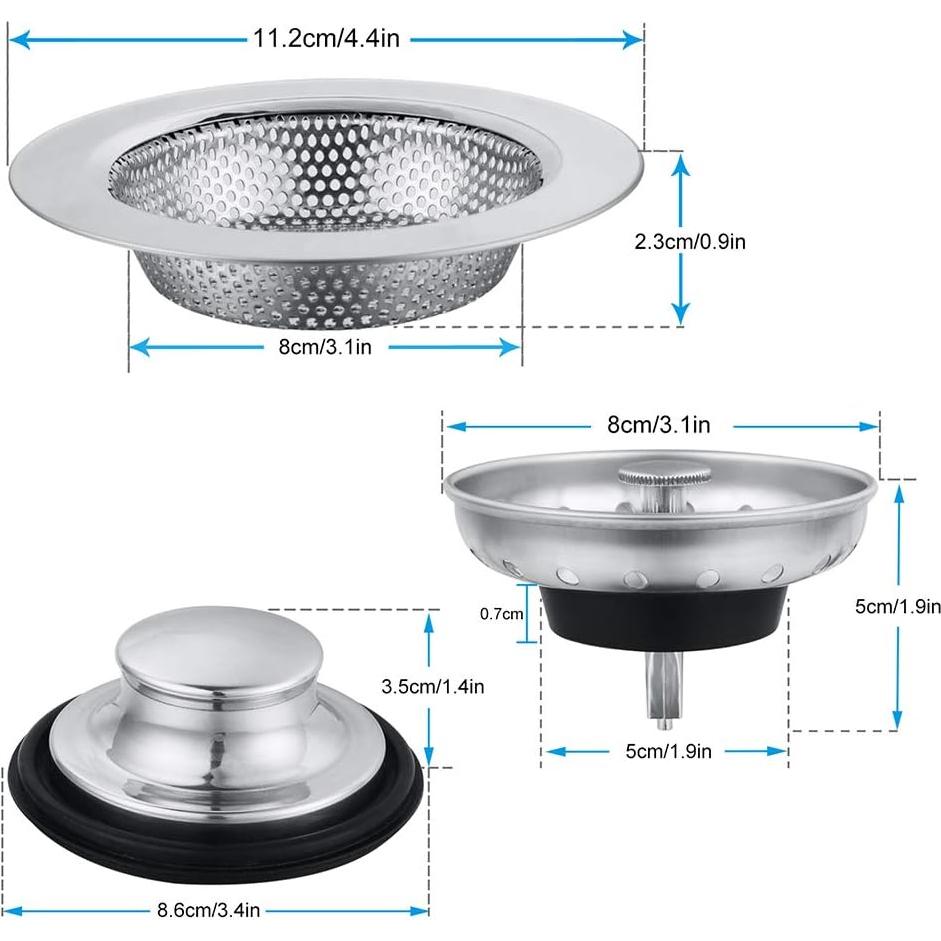 Colador de desagüe Carry360 6 Paquetes Acero Inoxidable
