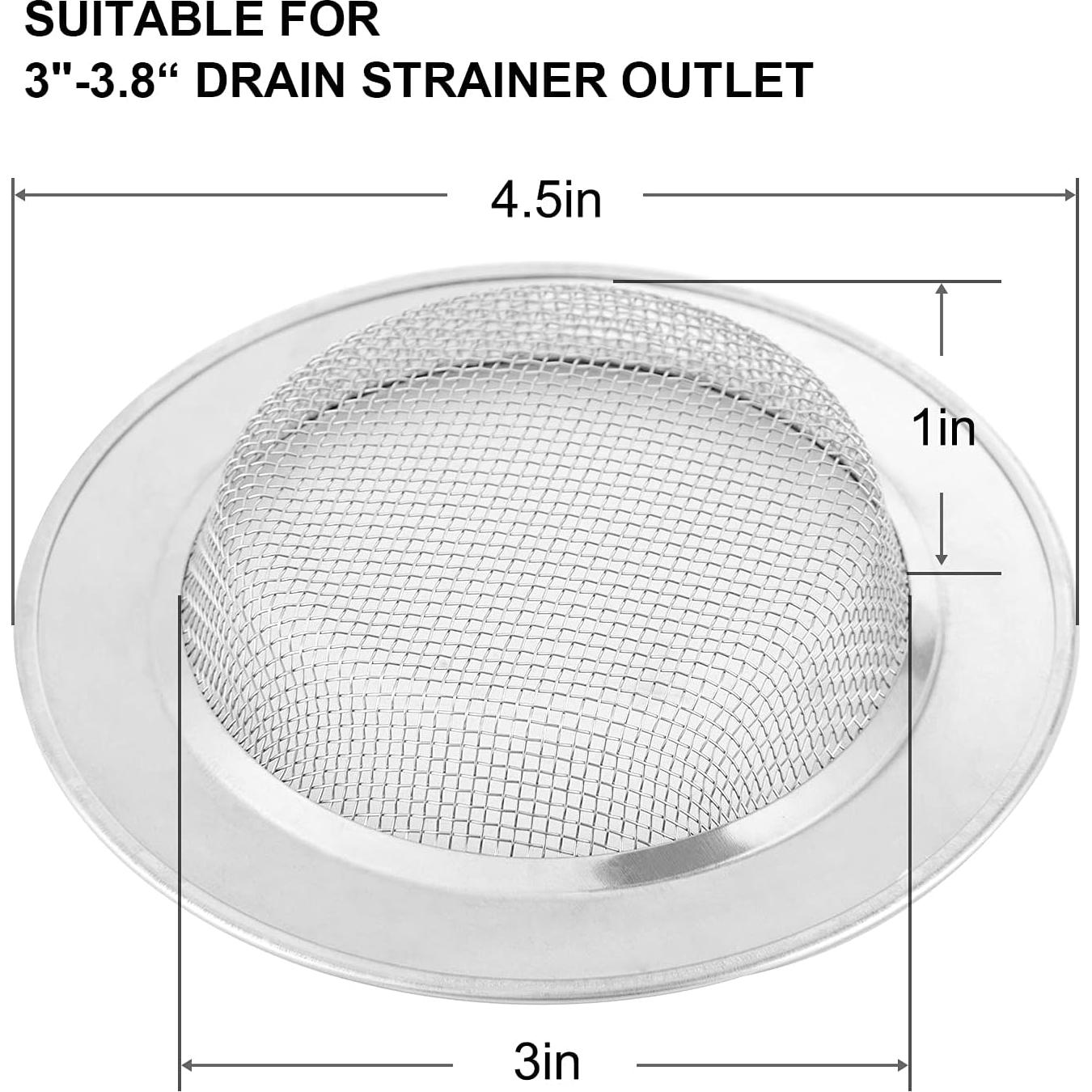 Colador de Fregadero de Acero Inoxidable CORNERJOY 2PCS 11.4cm