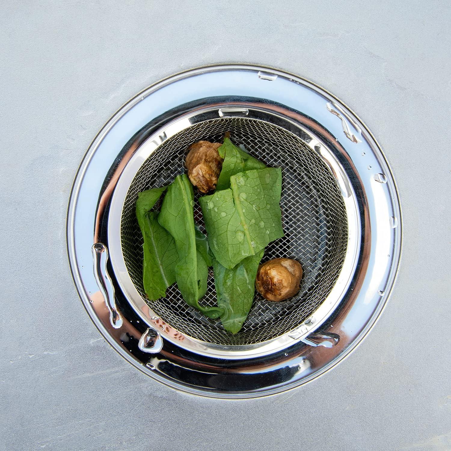 Colador de Fregadero de Acero Inoxidable CORNERJOY 2PCS 11.4cm