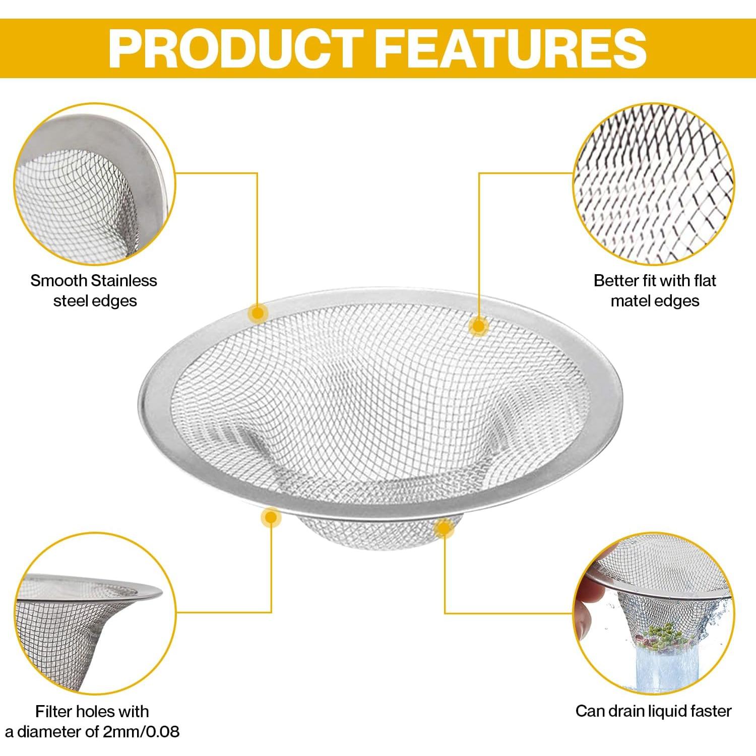 Paquete de 2 coladores de desagüe acero inoxidable 2.75" y 2"