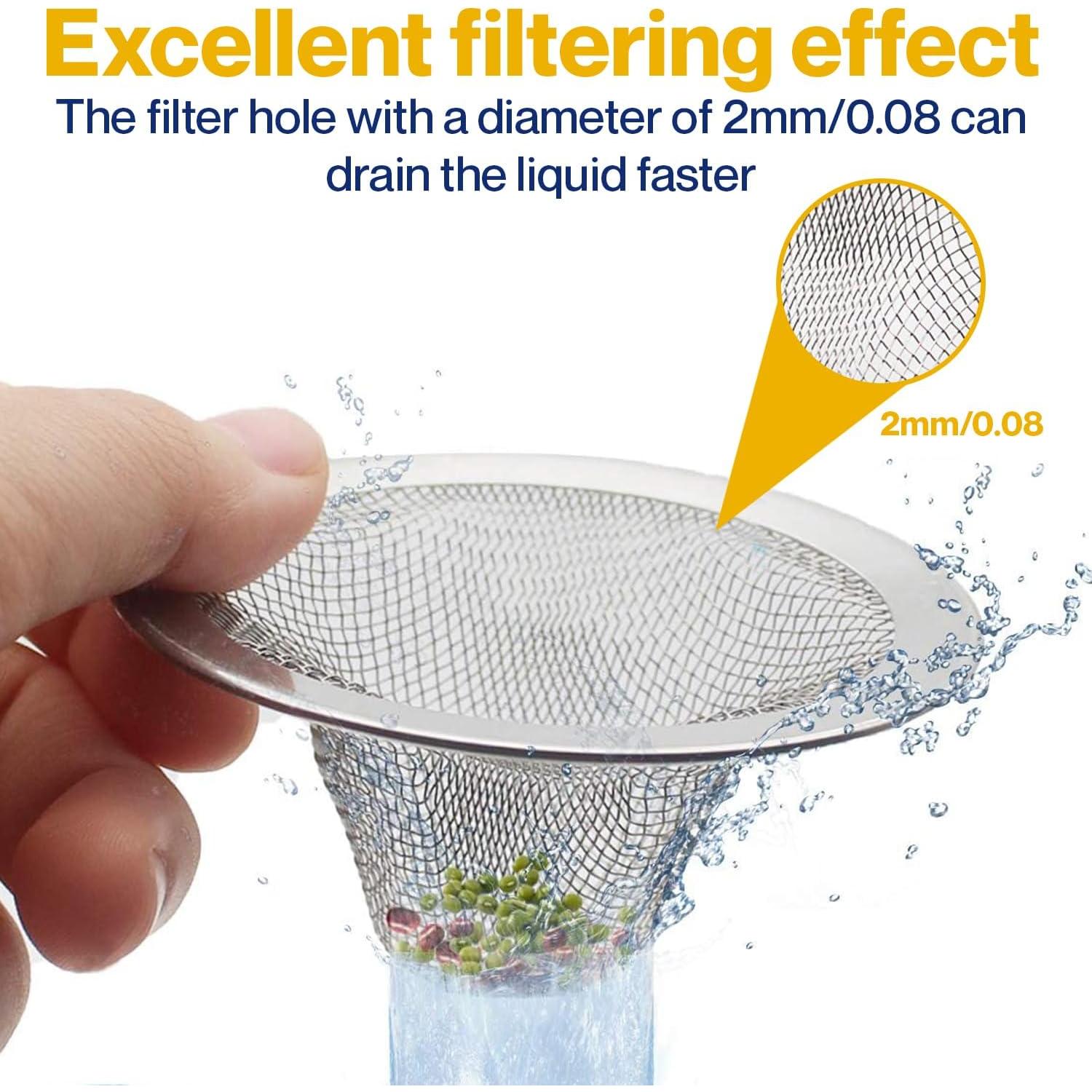 Paquete de 2 coladores de desagüe acero inoxidable 2.75" y 2"