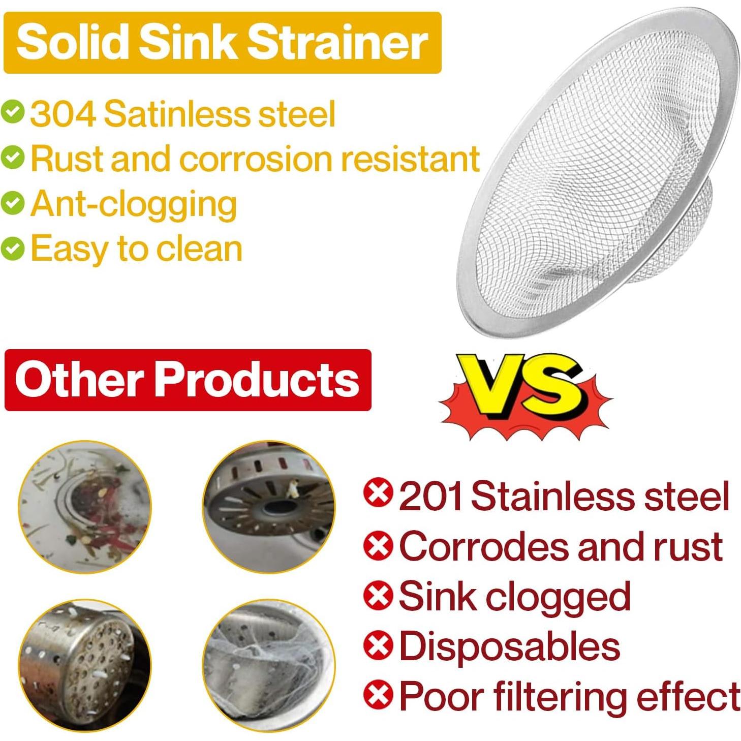 Paquete de 2 coladores de desagüe acero inoxidable 2.75" y 2"